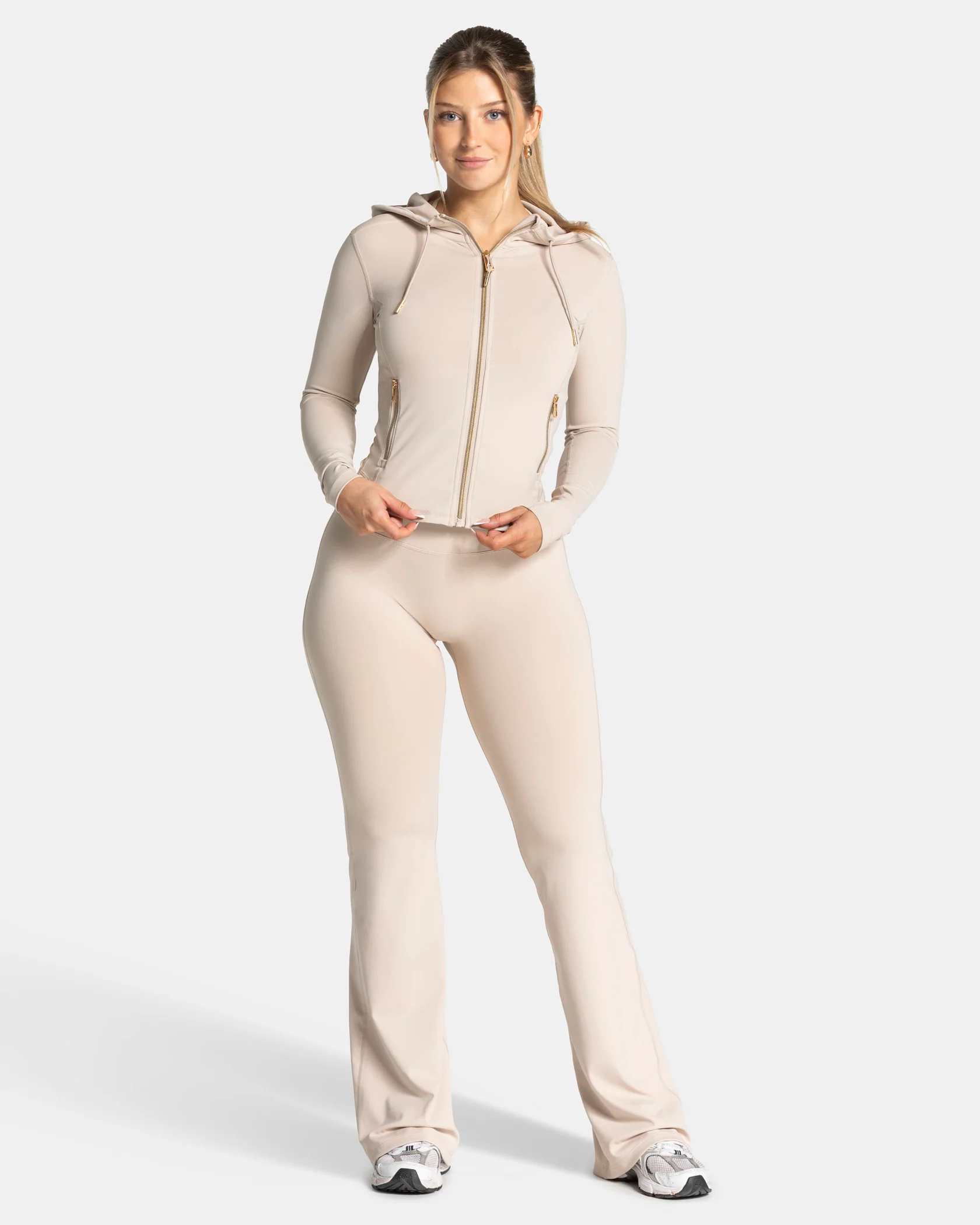 Allrounder Shaping Hooded Zip Jacke "Cream - Gold" - Image 3