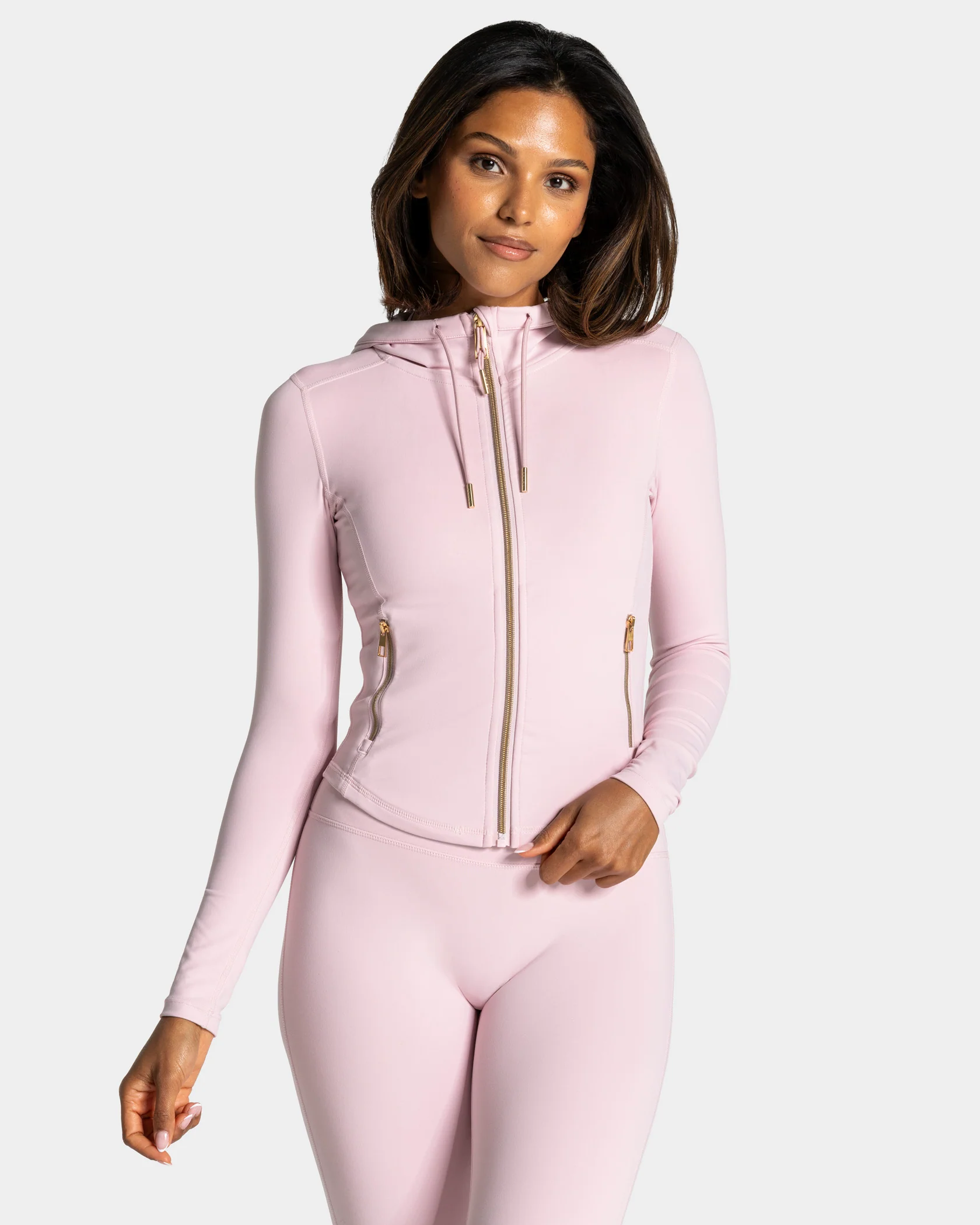 Allrounder Shaping Hooded Zip Jacke "Rosa - Gold"
