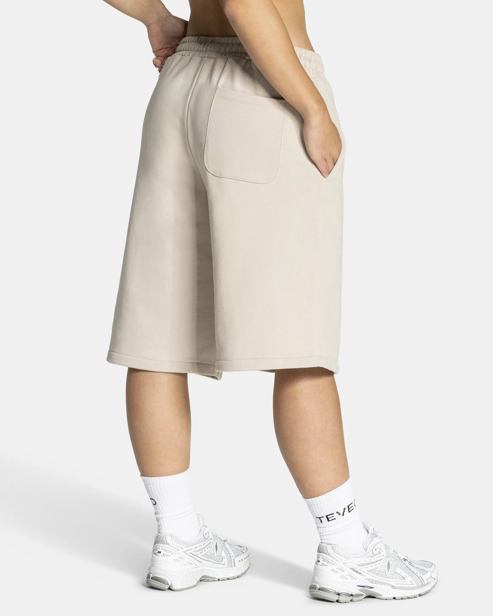 Contrastline Oversized Jorts "Cream" - Image 2