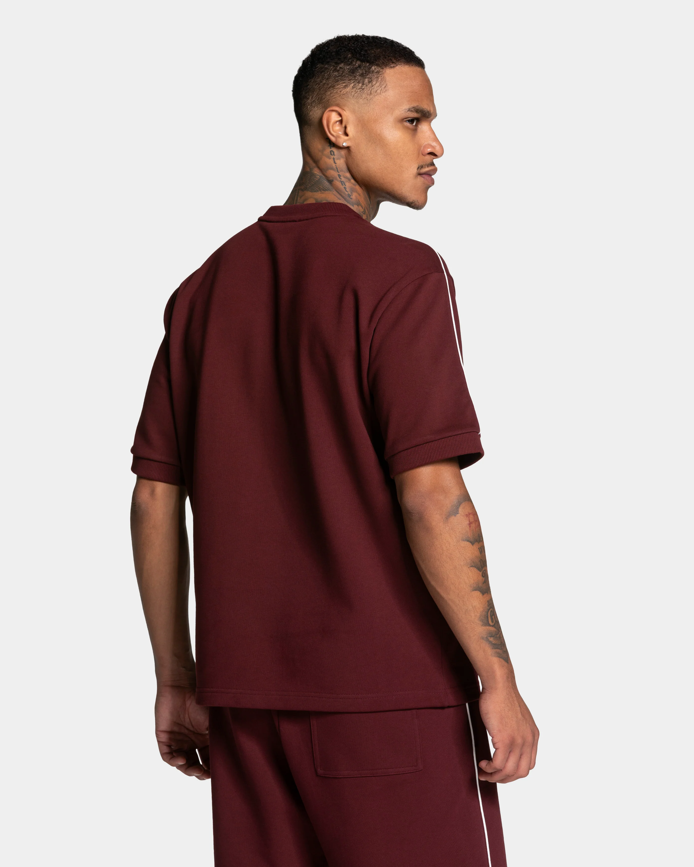 Contrastline Oversized T-Shirt "Weinrot" - Image 2