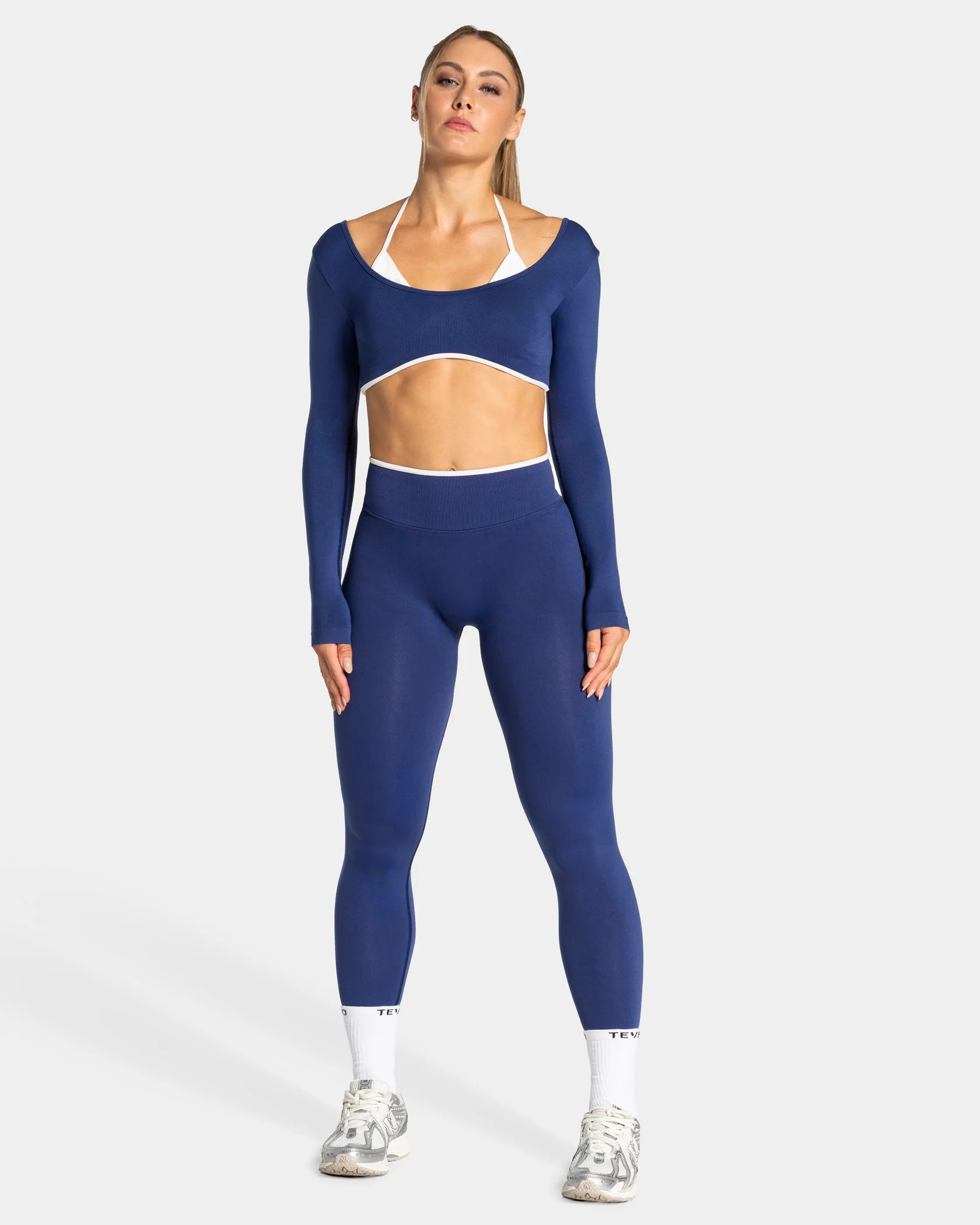 Contrastline Sculpt Scrunch Leggings "Indigo" - Image 3