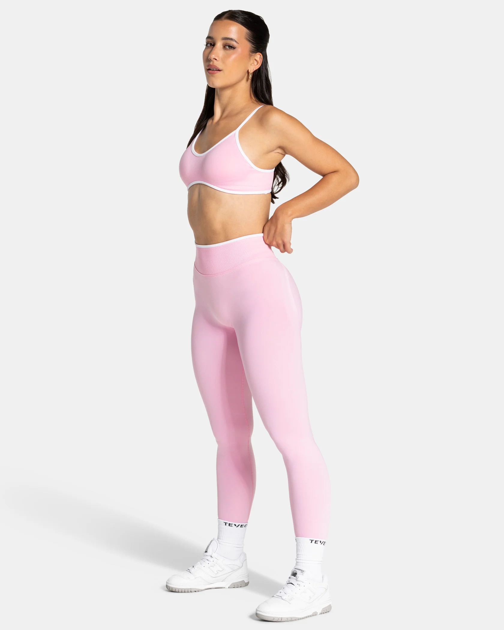 Contrastline Sculpt Scrunch Leggings "True Pink" - Image 3
