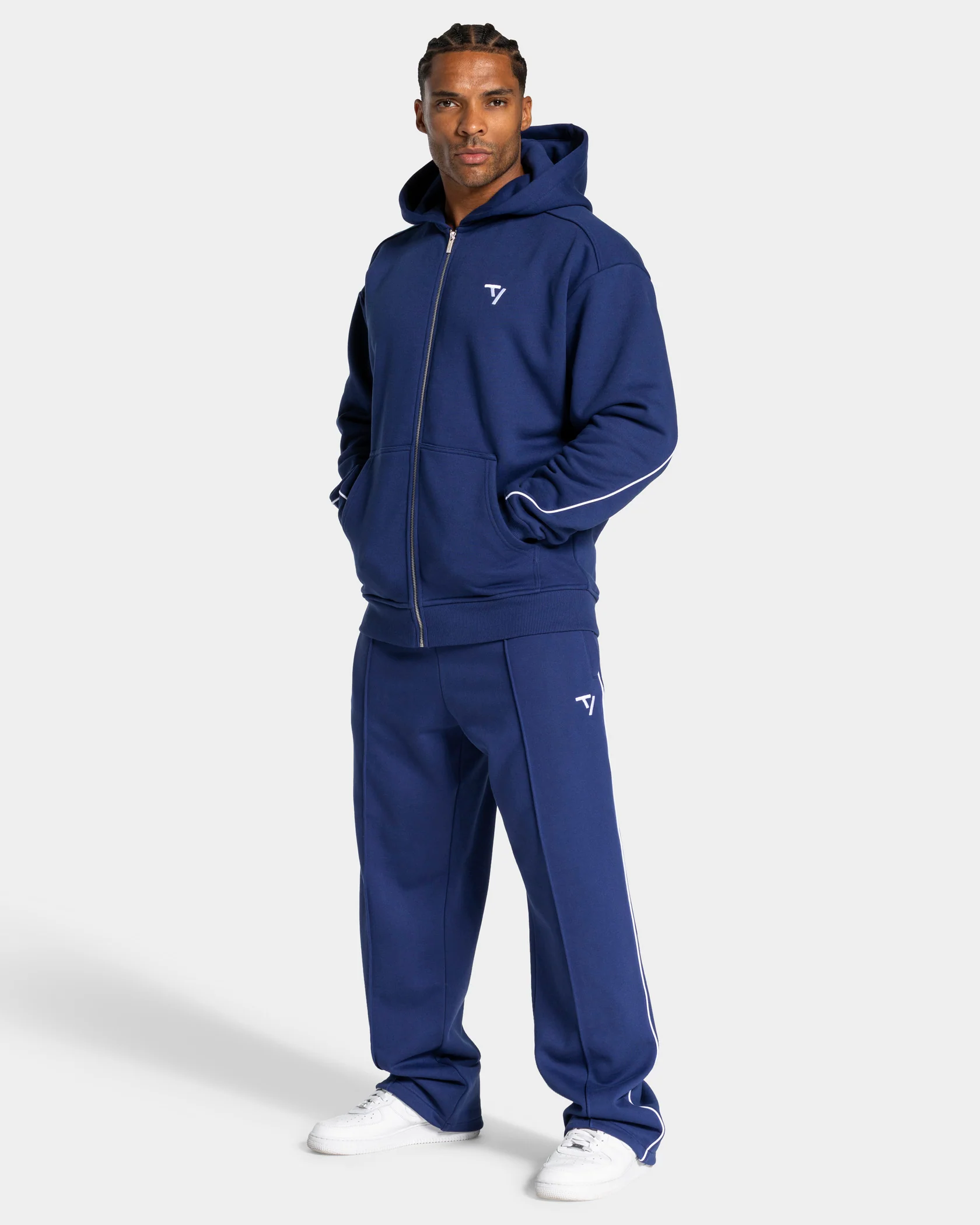 Contrastline Straight Leg Jogger "Indigo" - Image 3