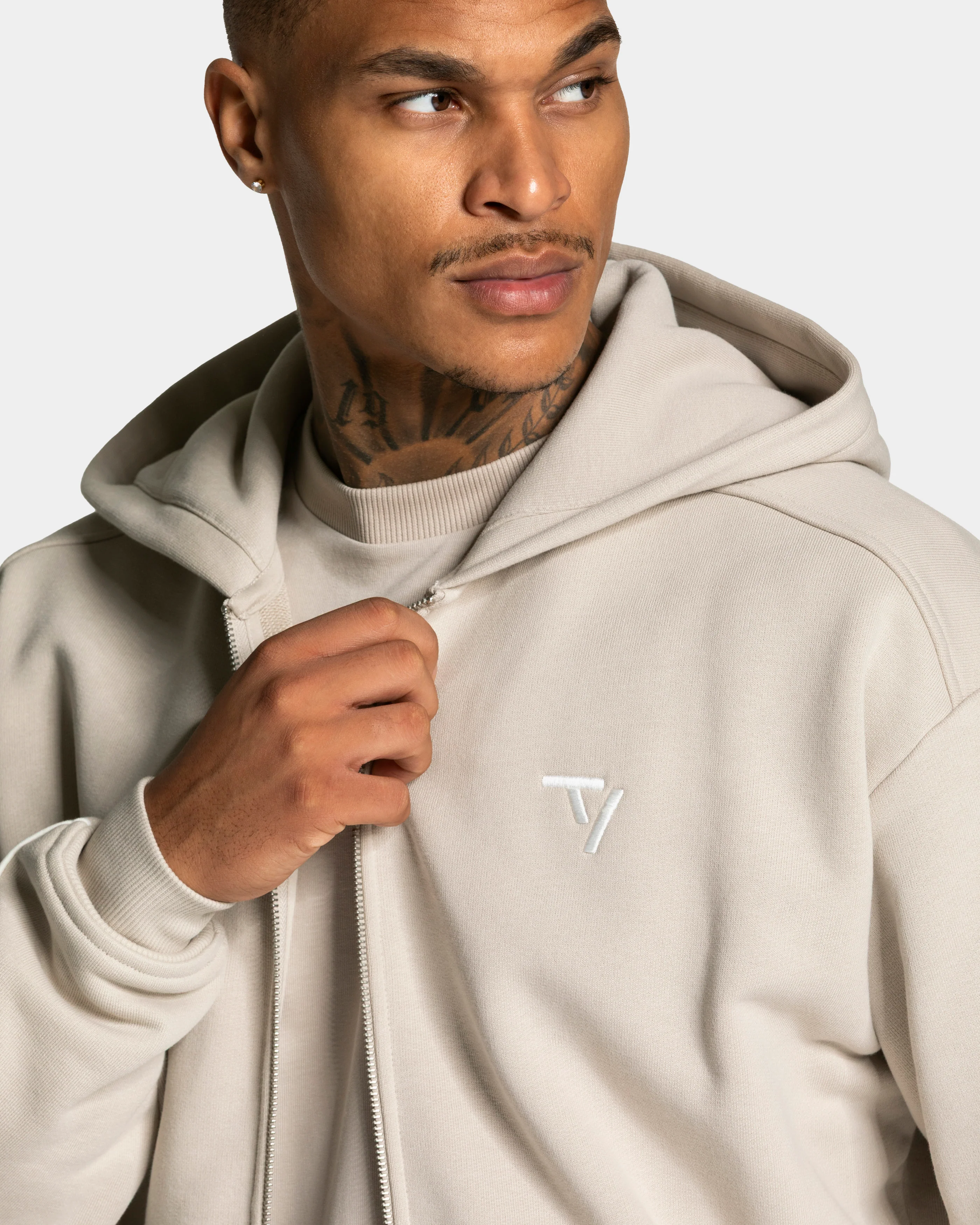 Contrastline Zip Jacke "Cream" - Image 4