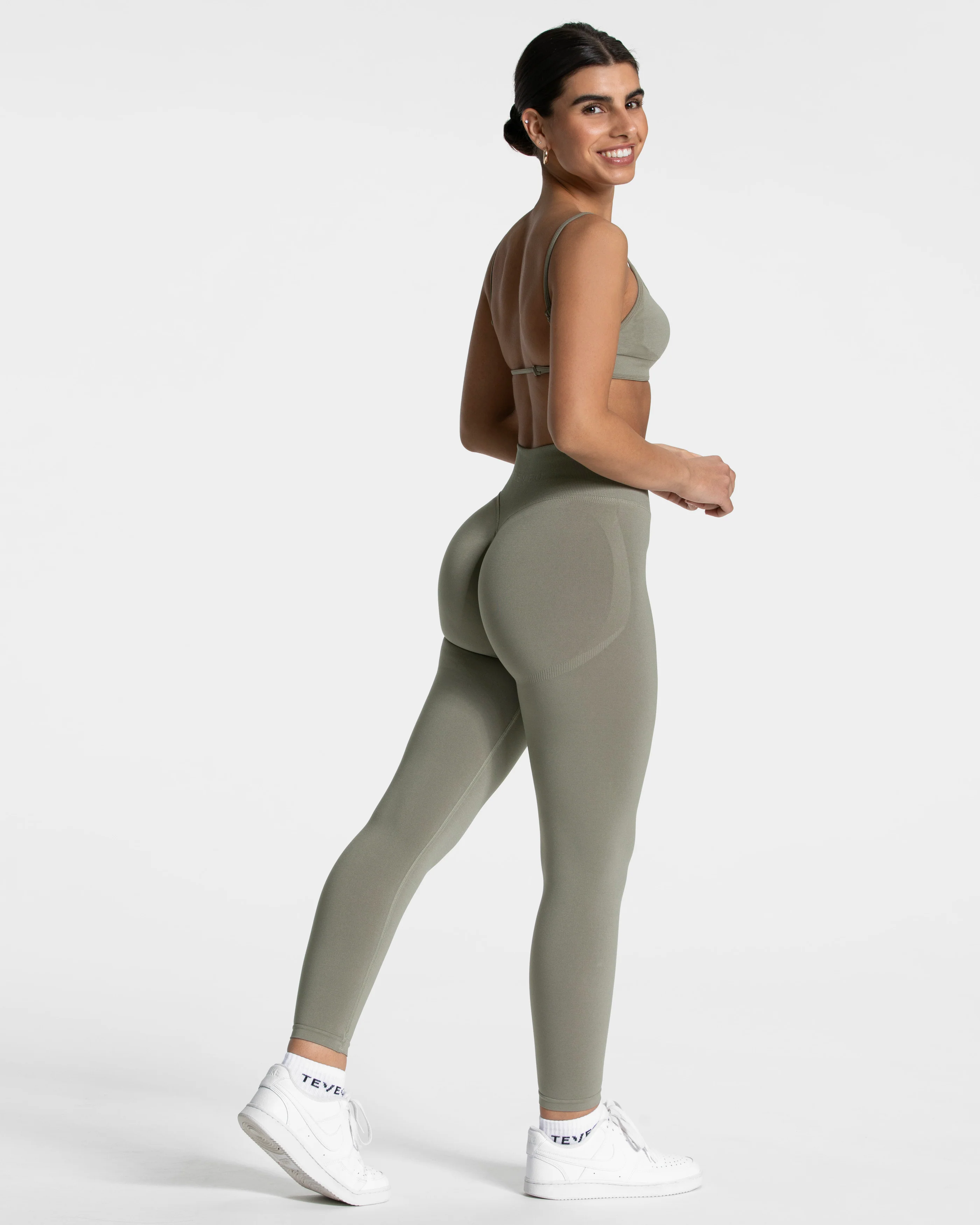 Femme Sculpt Scrunch Leggings "Khaki" - Image 5