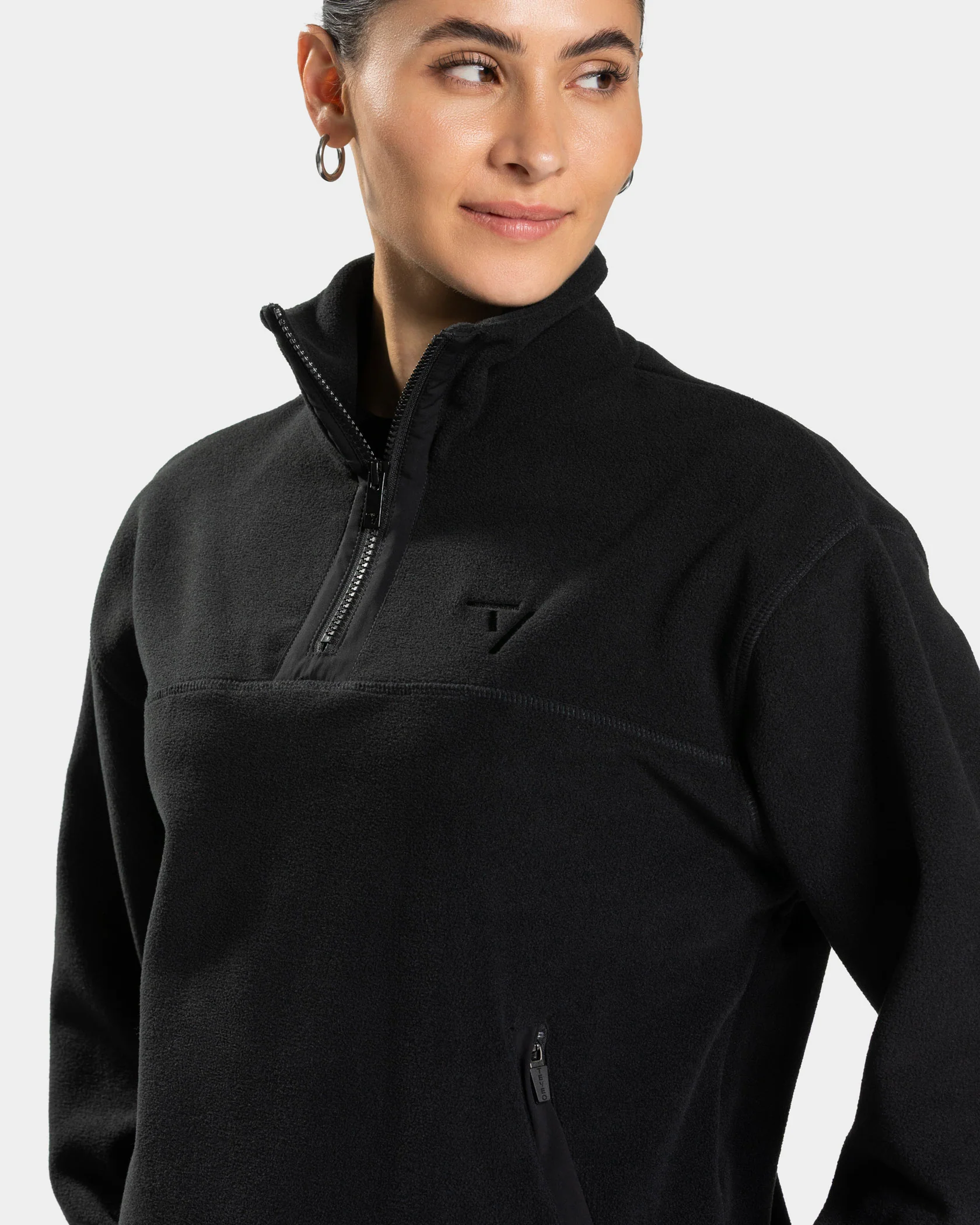 Fleece Half Zip Sweater "Schwarz" - Image 4