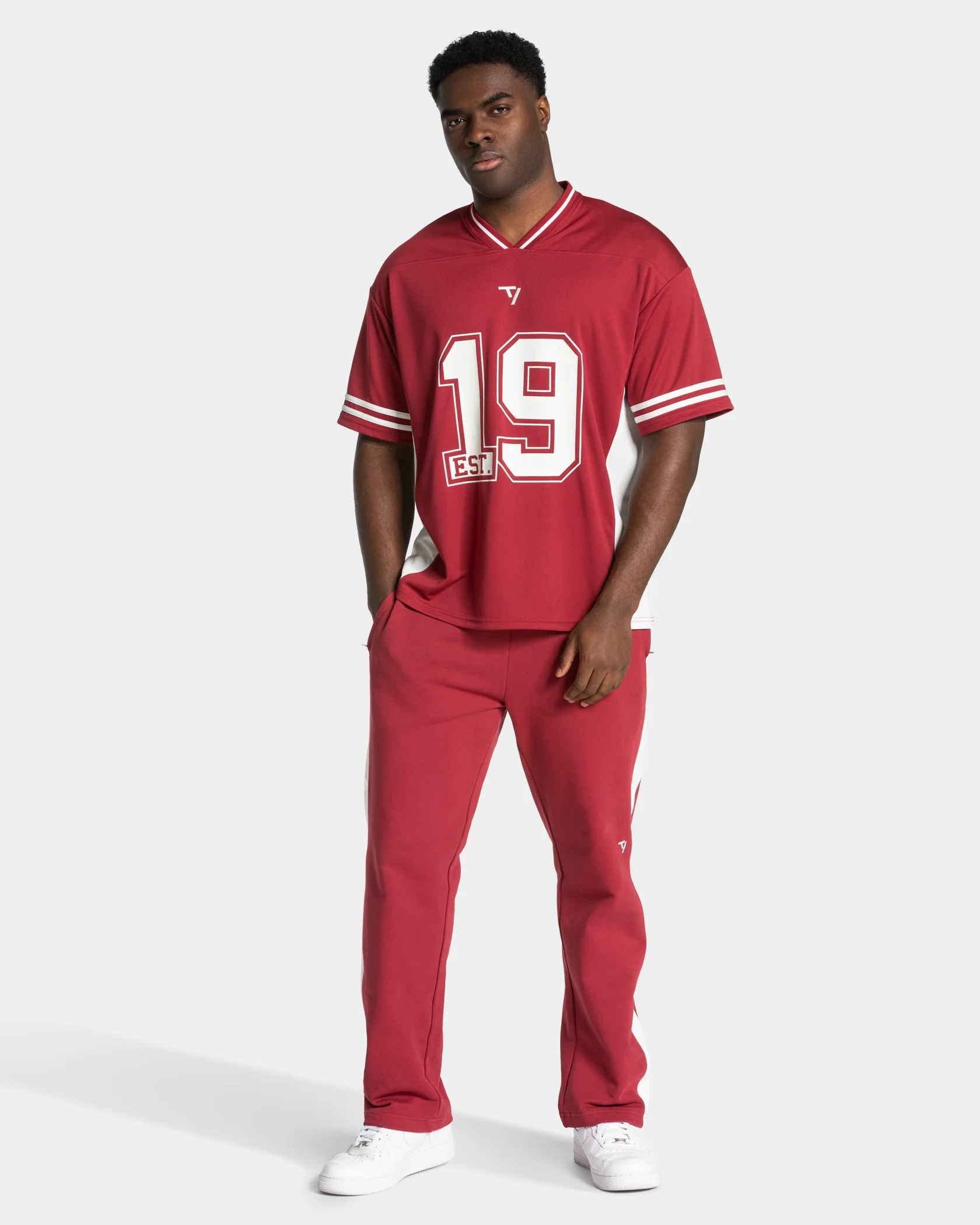 Football Straight Leg Jogger "Cranberry" - Image 3