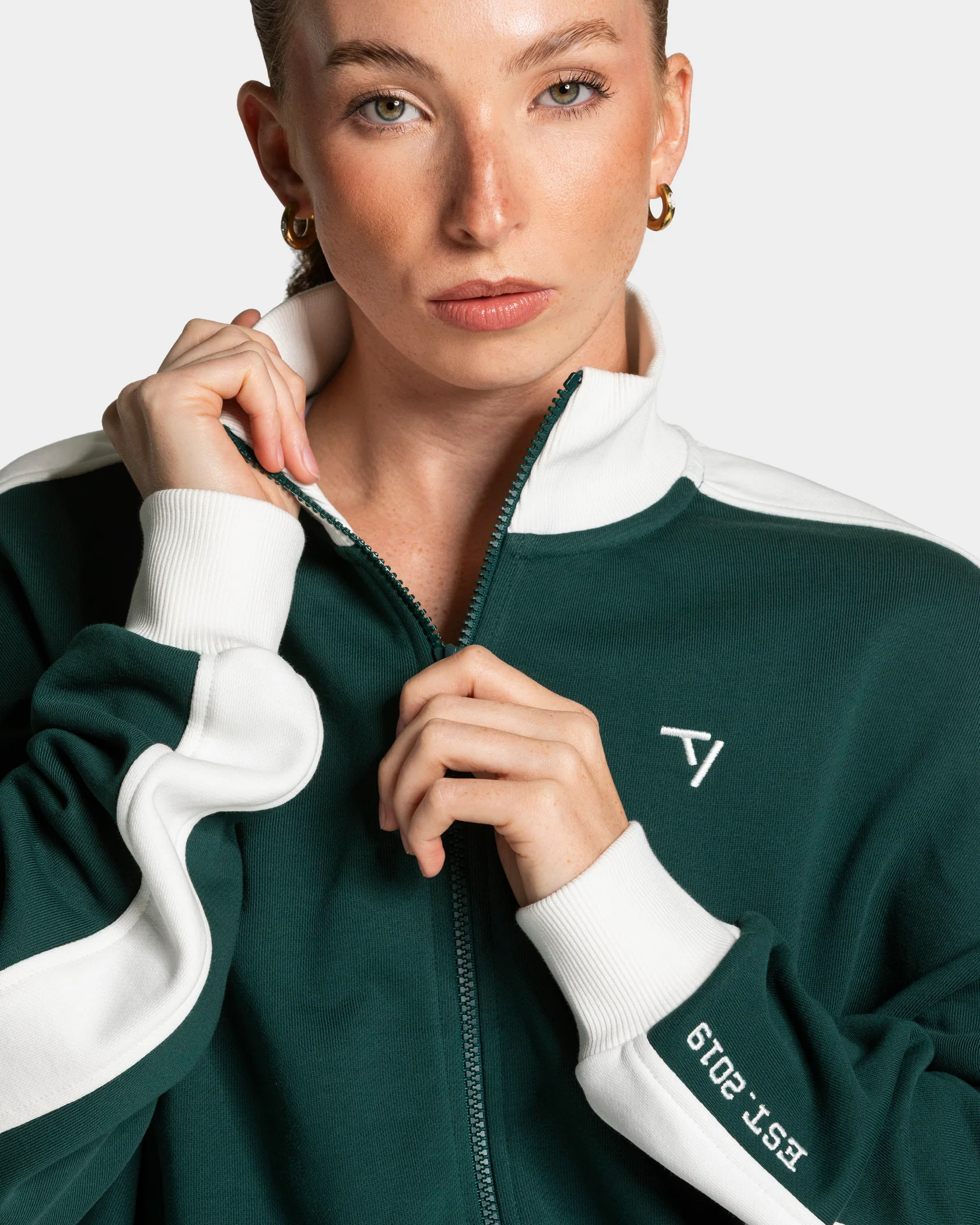 Football Zip Jacke "Dunkelgrün" - Image 4