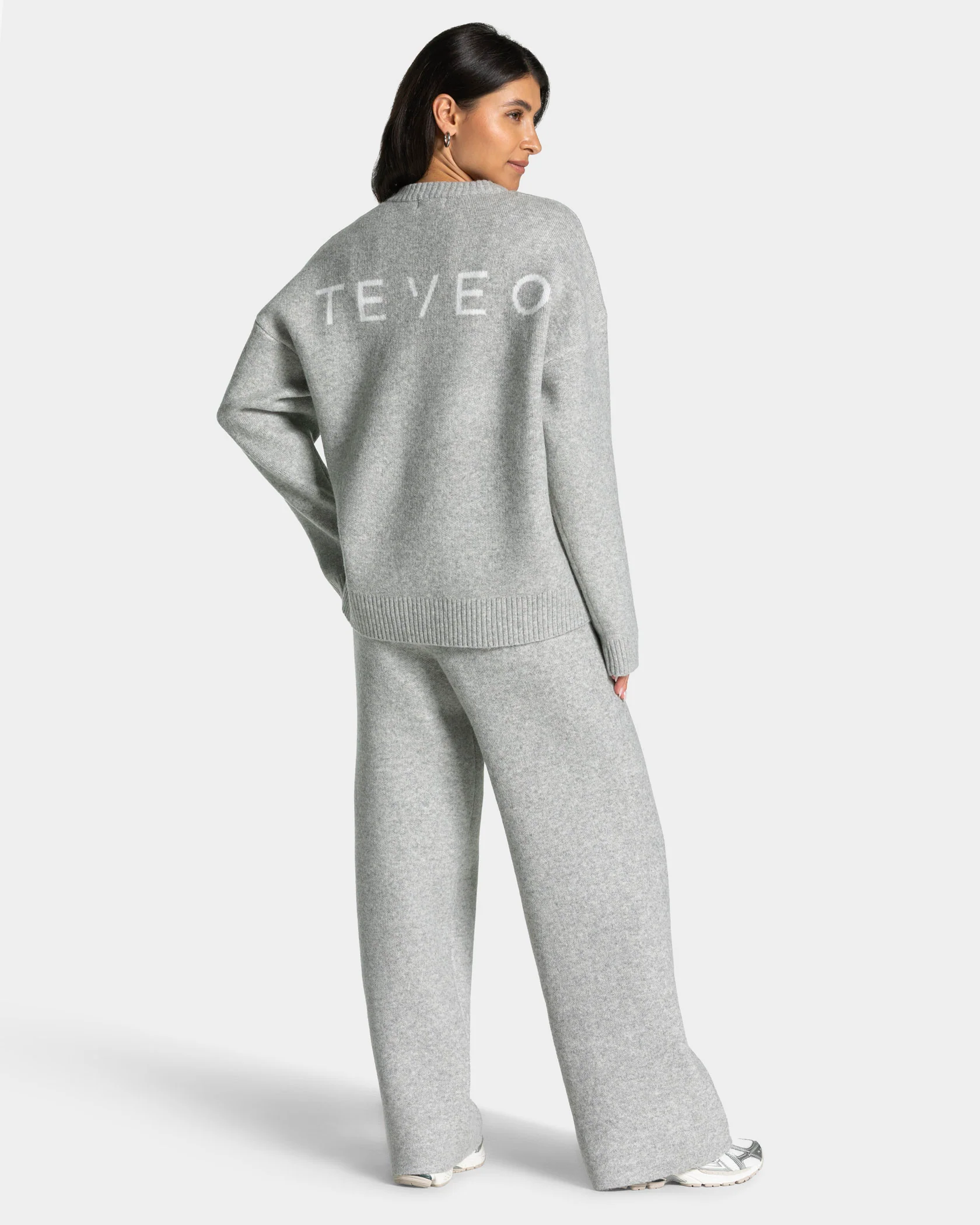 Knit Straight Leg Pants "Grau Meliert" - Image 5