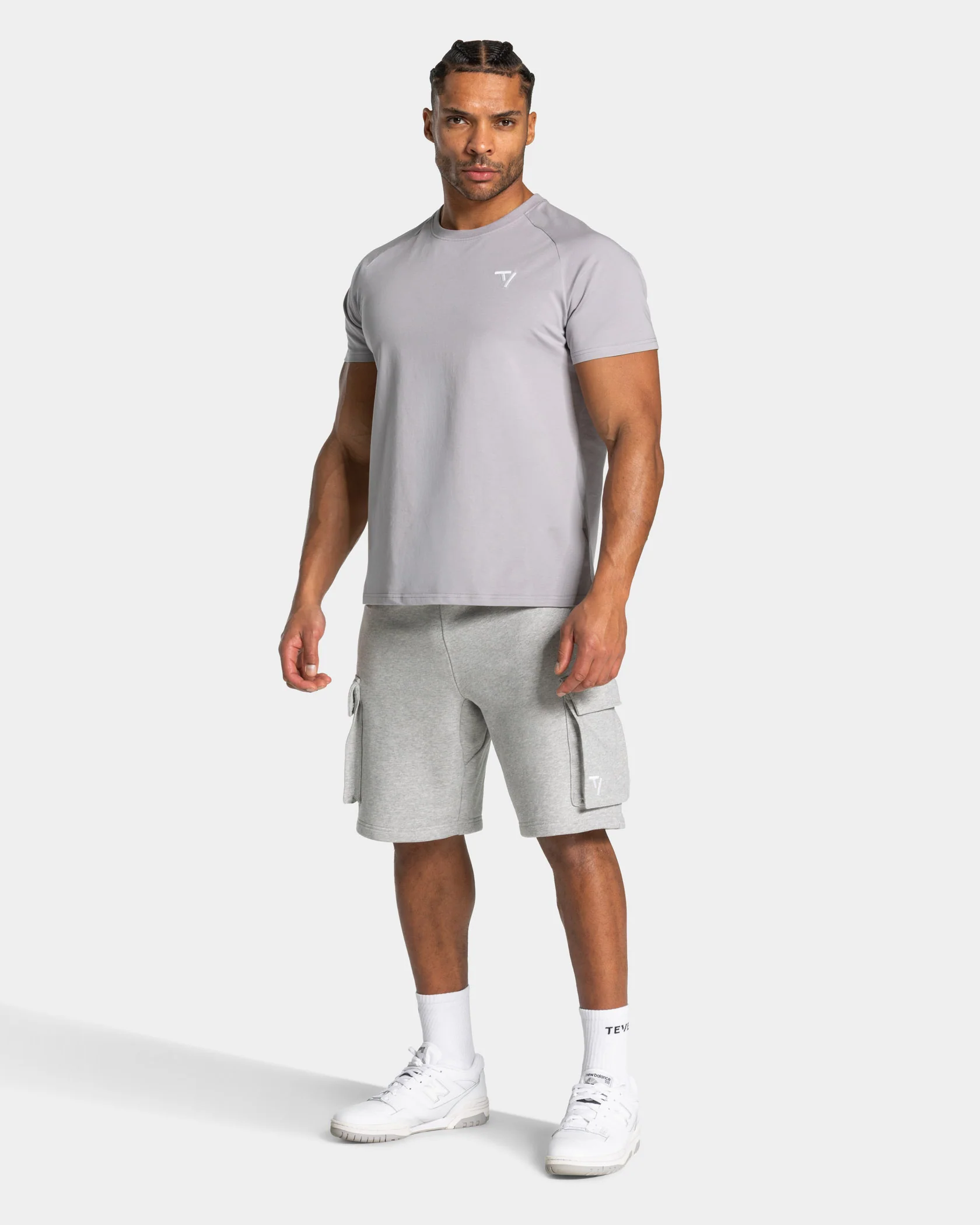 Lift Cargo Shorts "Hellgrau Meliert" - Image 3