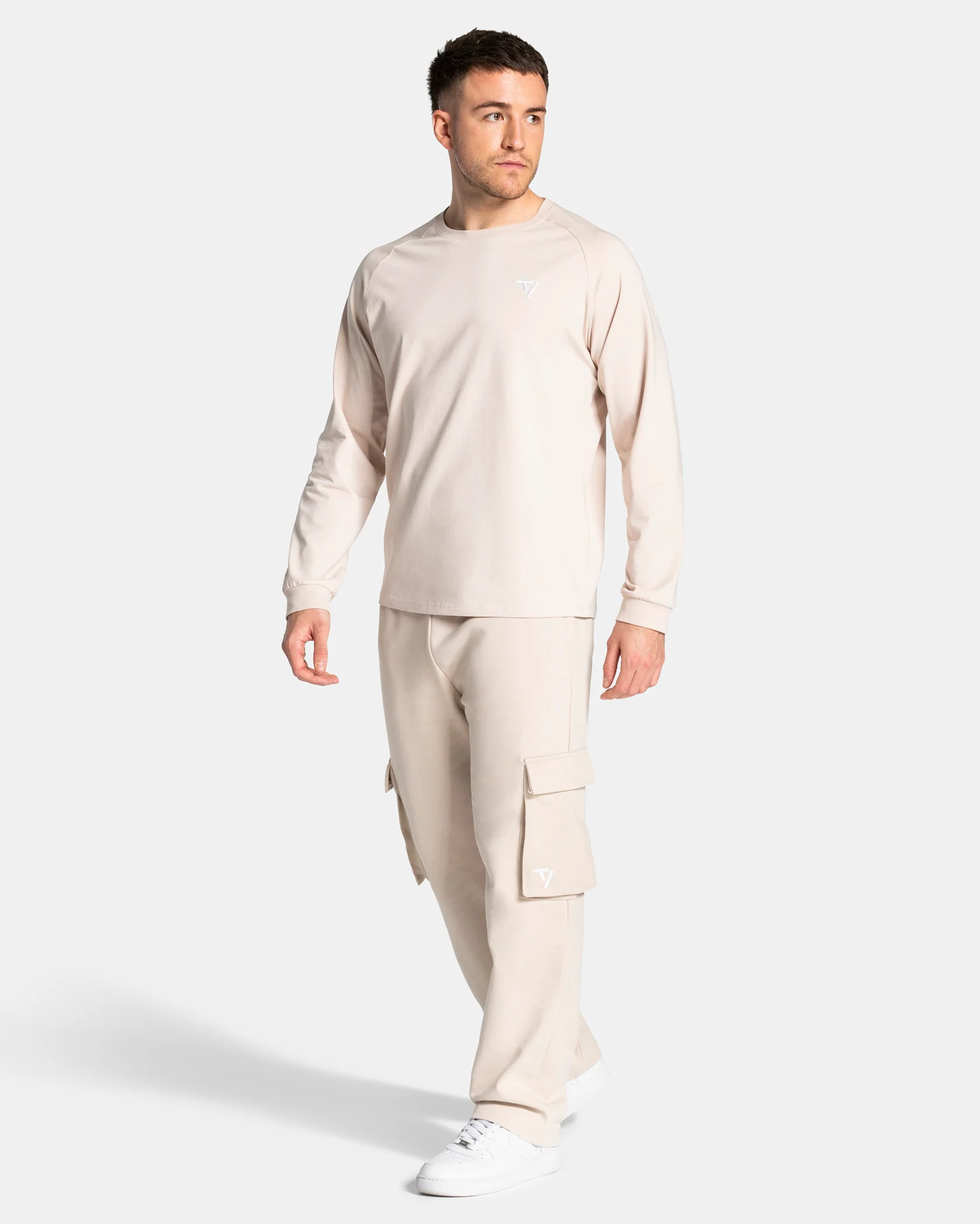 Lift Wide Leg Cargo Jogger "Cream" - Image 3