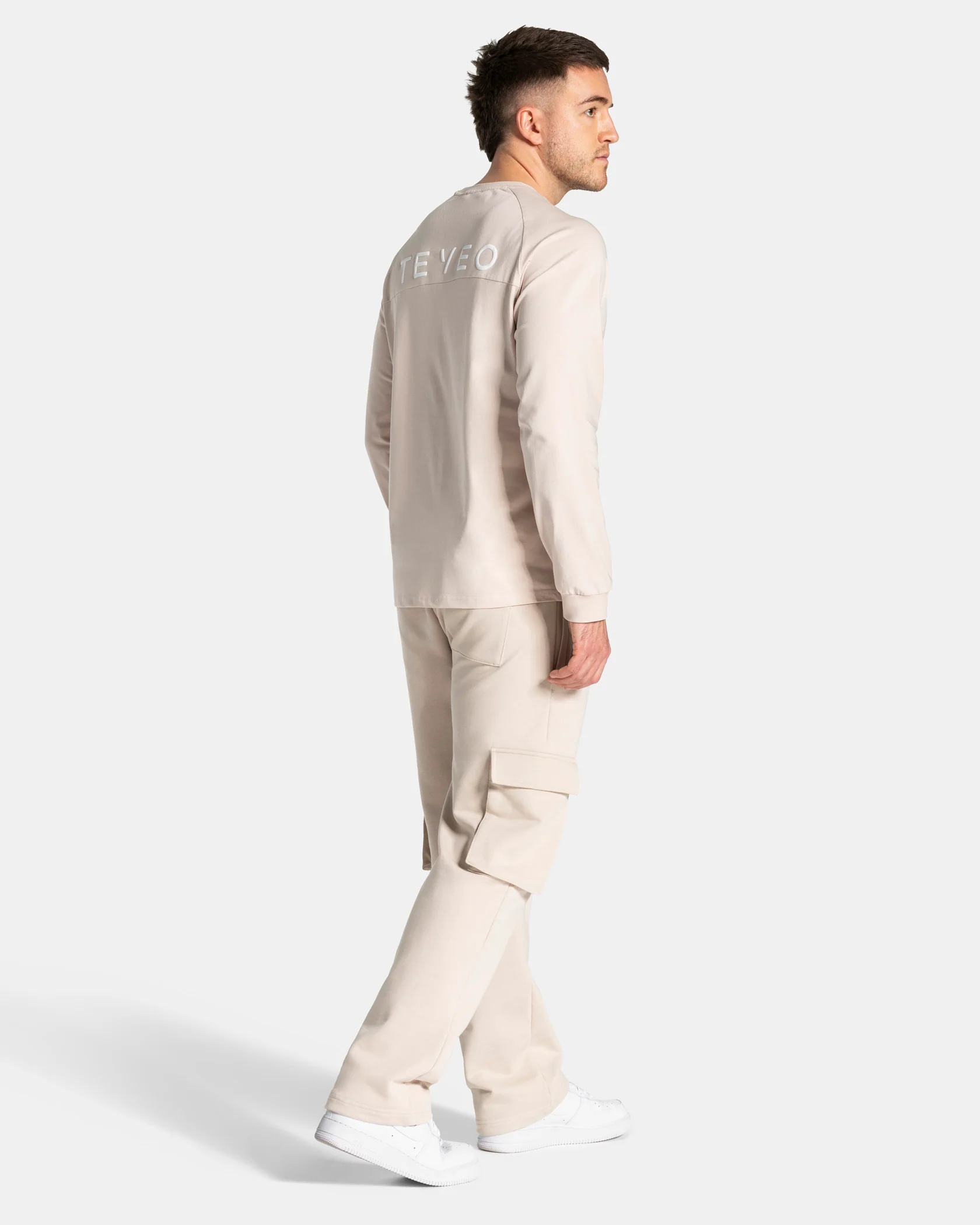 Lift Wide Leg Cargo Jogger "Cream" - Image 5