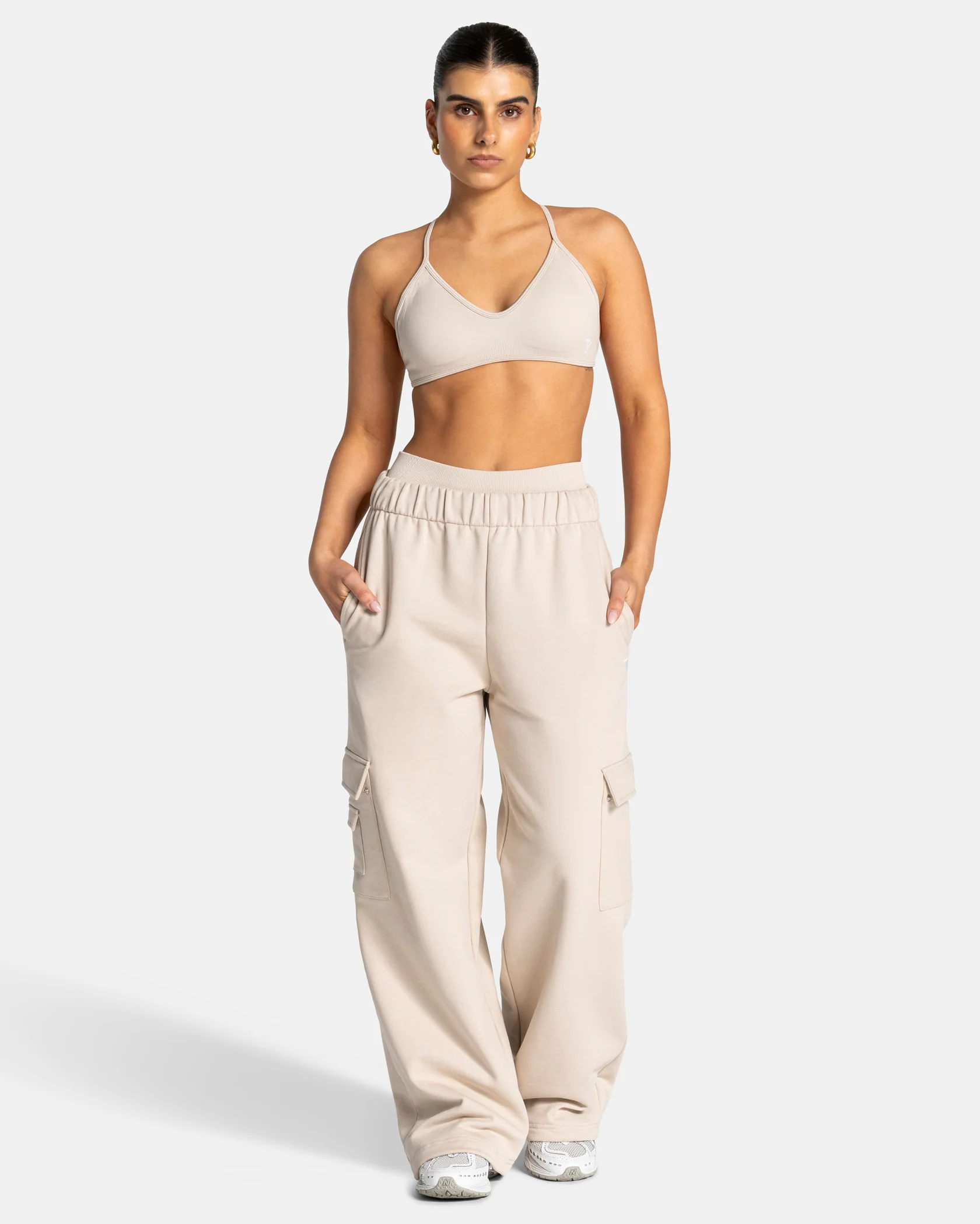 Lift Wide Leg Cargo Jogger "Cream" - Image 3