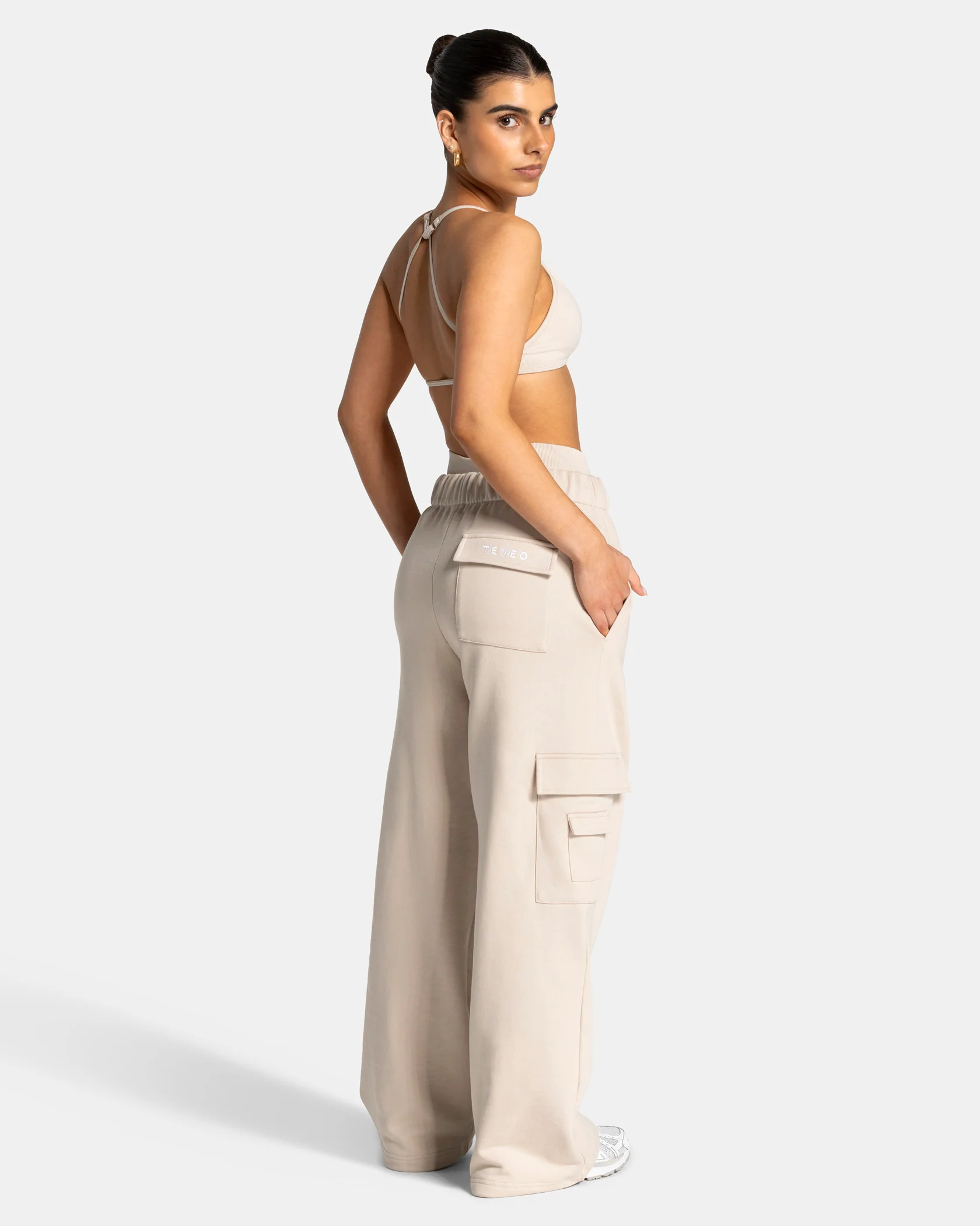 Lift Wide Leg Cargo Jogger "Cream" - Image 5