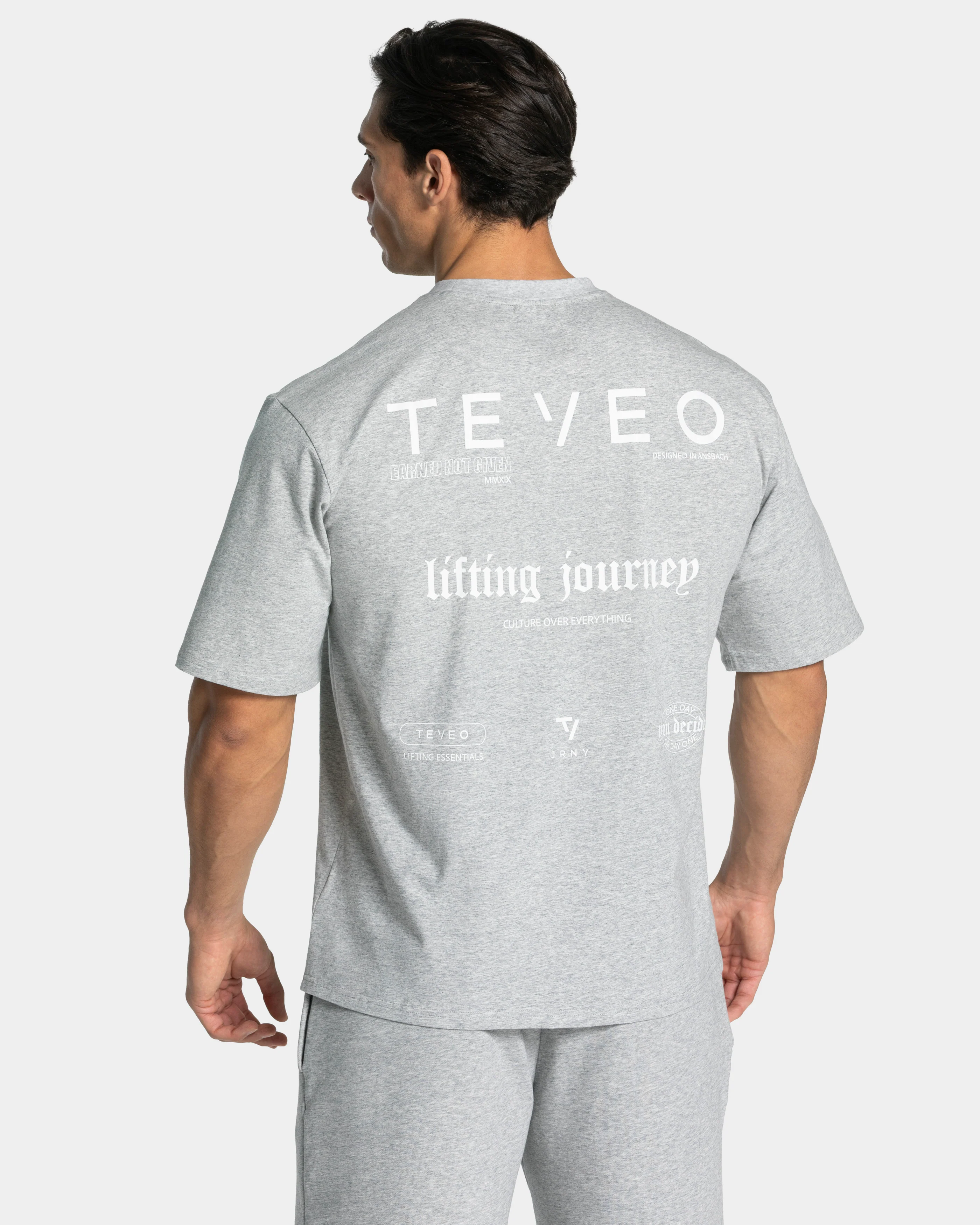 Lifting Journey Oversized T-Shirt "Hellgrau Meliert" - Image 2