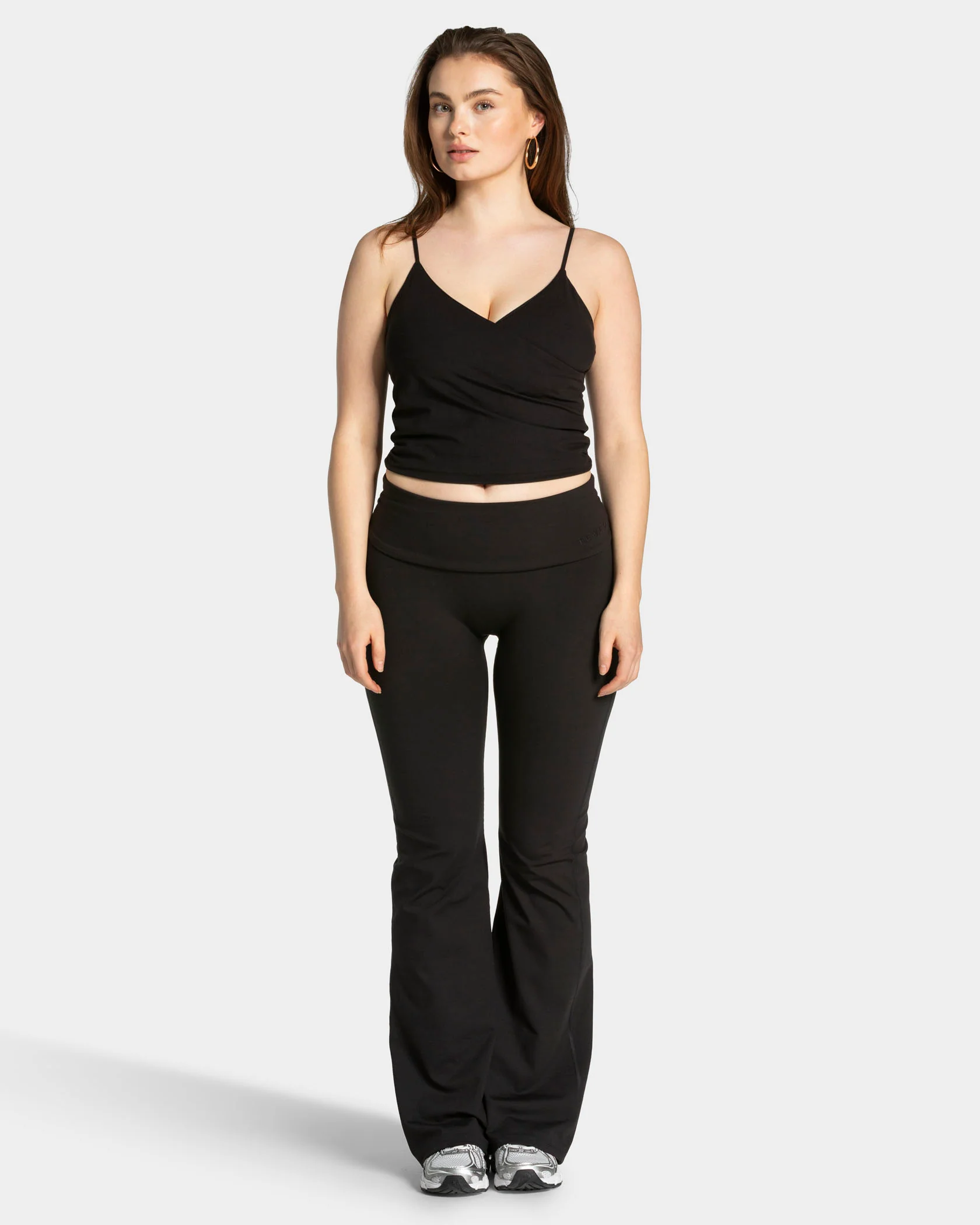 Mellow Fold Over Flared Leggings Regular "Schwarz" - Image 5