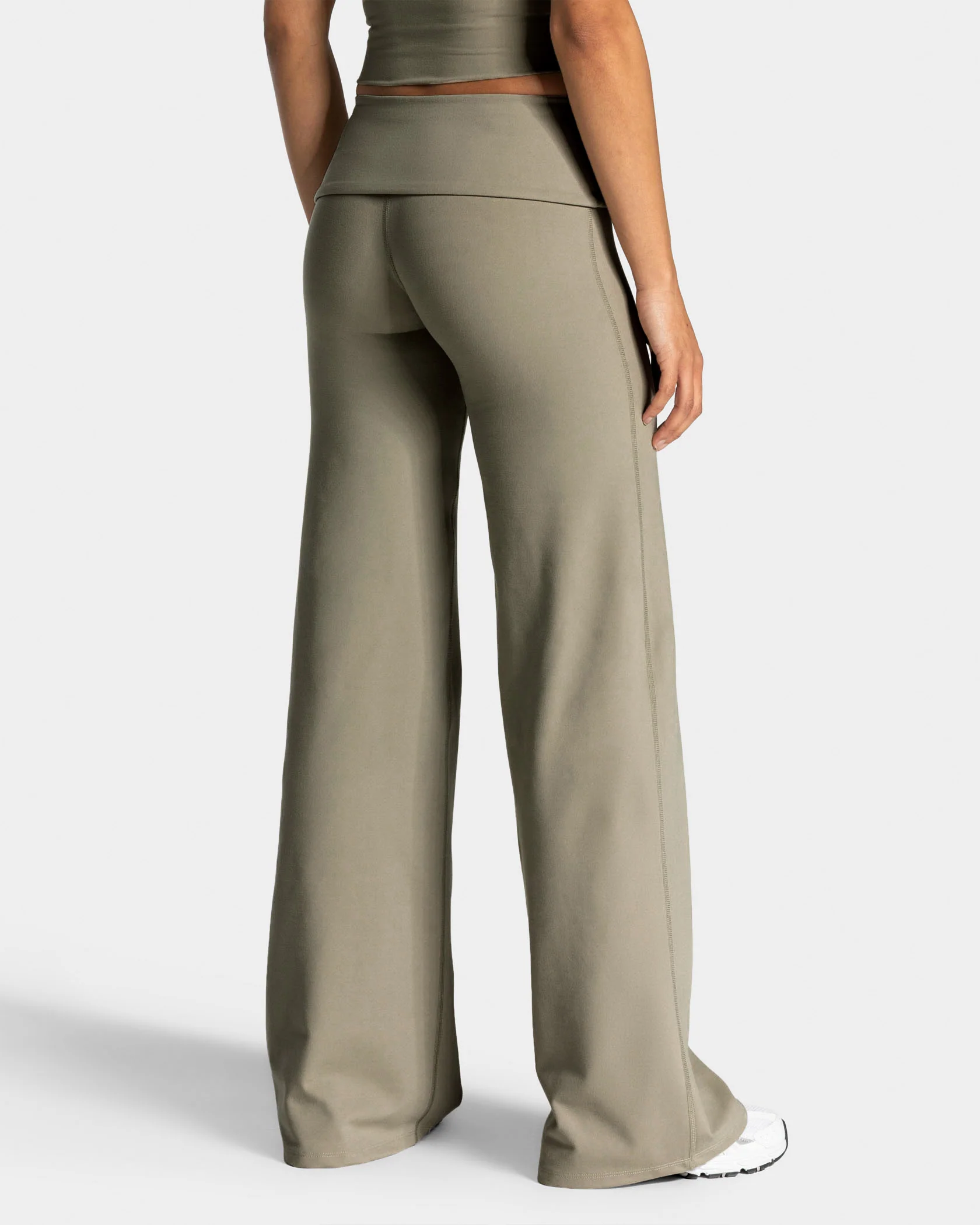 Mellow Fold Over Straight Leg Pants Regular "Khaki" - Image 3
