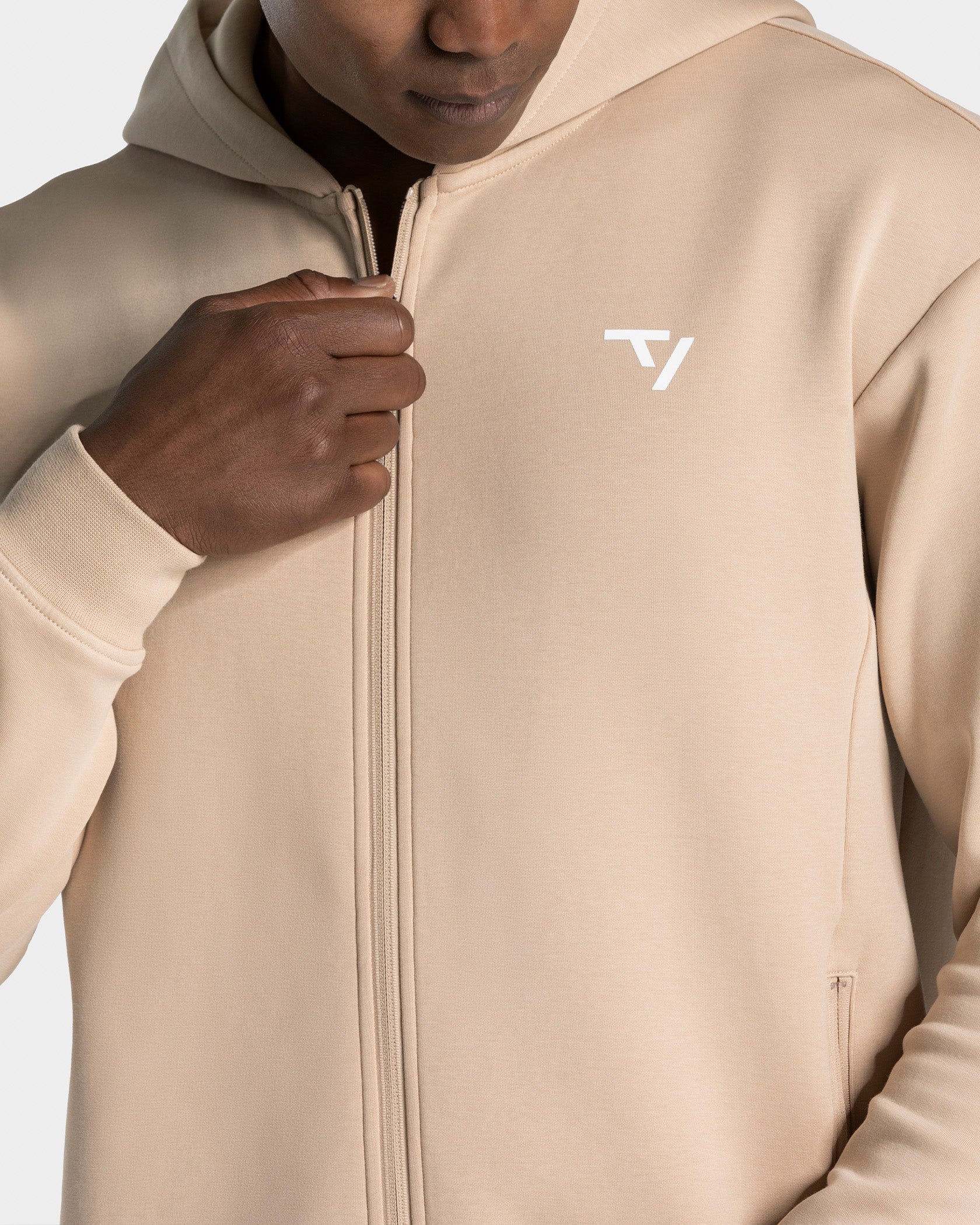 Prime Zip Hoodie "Beige" - Image 4