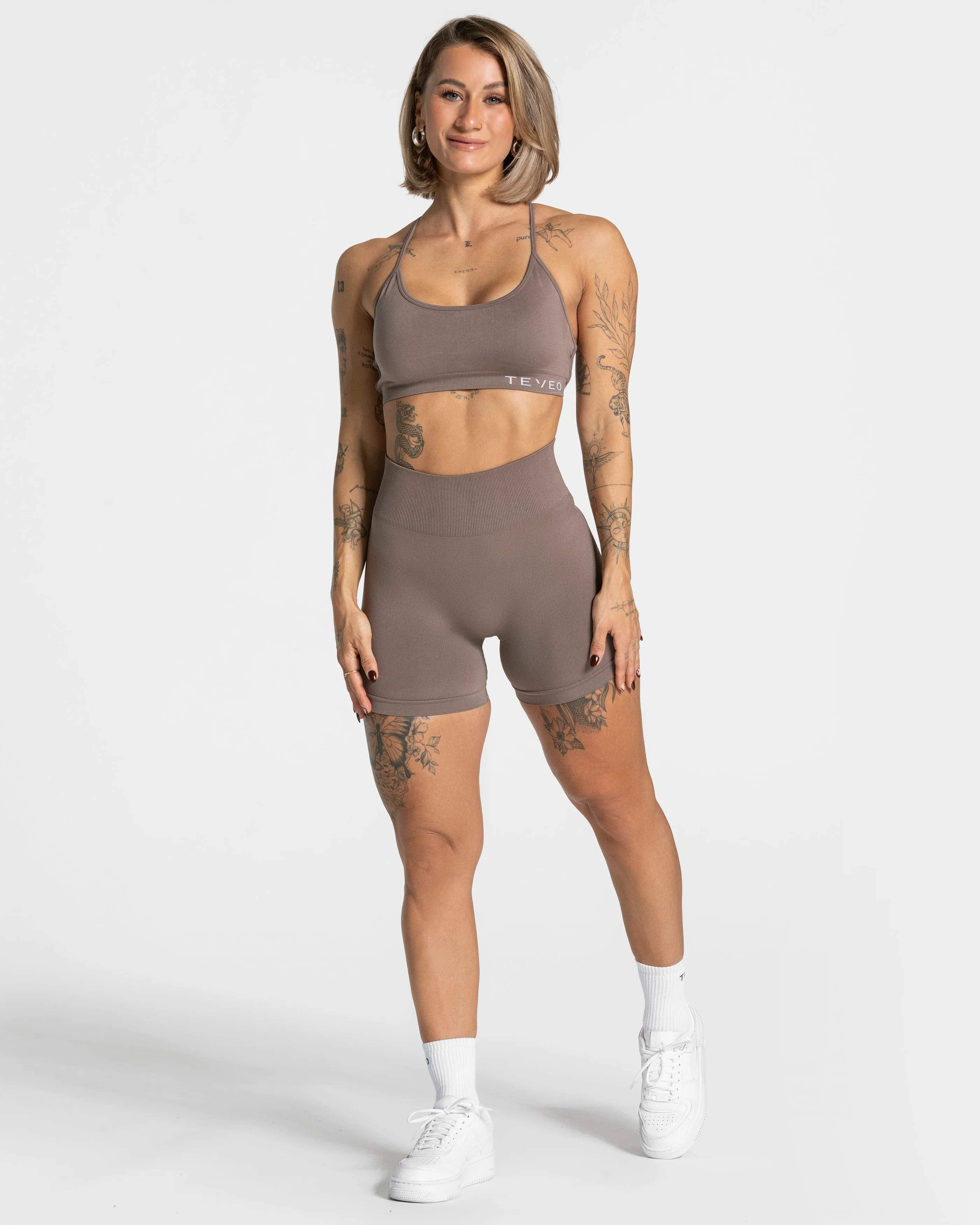 Pure Covert Scrunch Shorts  "Mokka" - Image 5