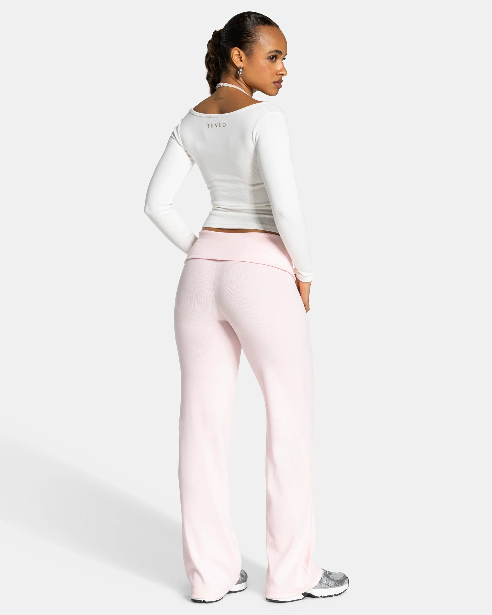 Soft Ribbed Foldover Straight Leg Pants Regular ''Blossom'' - Image 5