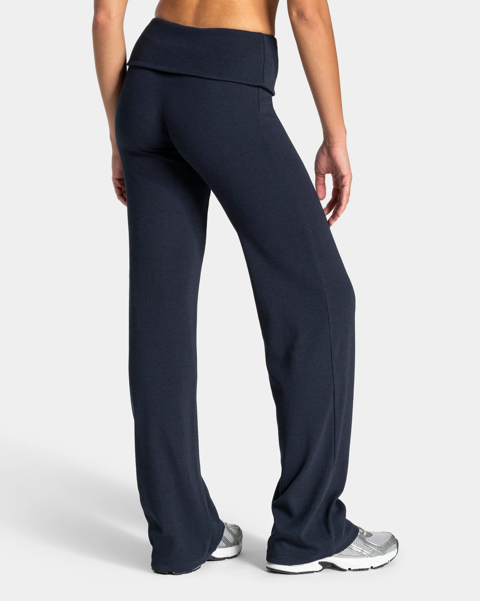 Soft Ribbed Foldover Straight Leg Pants Regular ''Midnight'' - Image 3