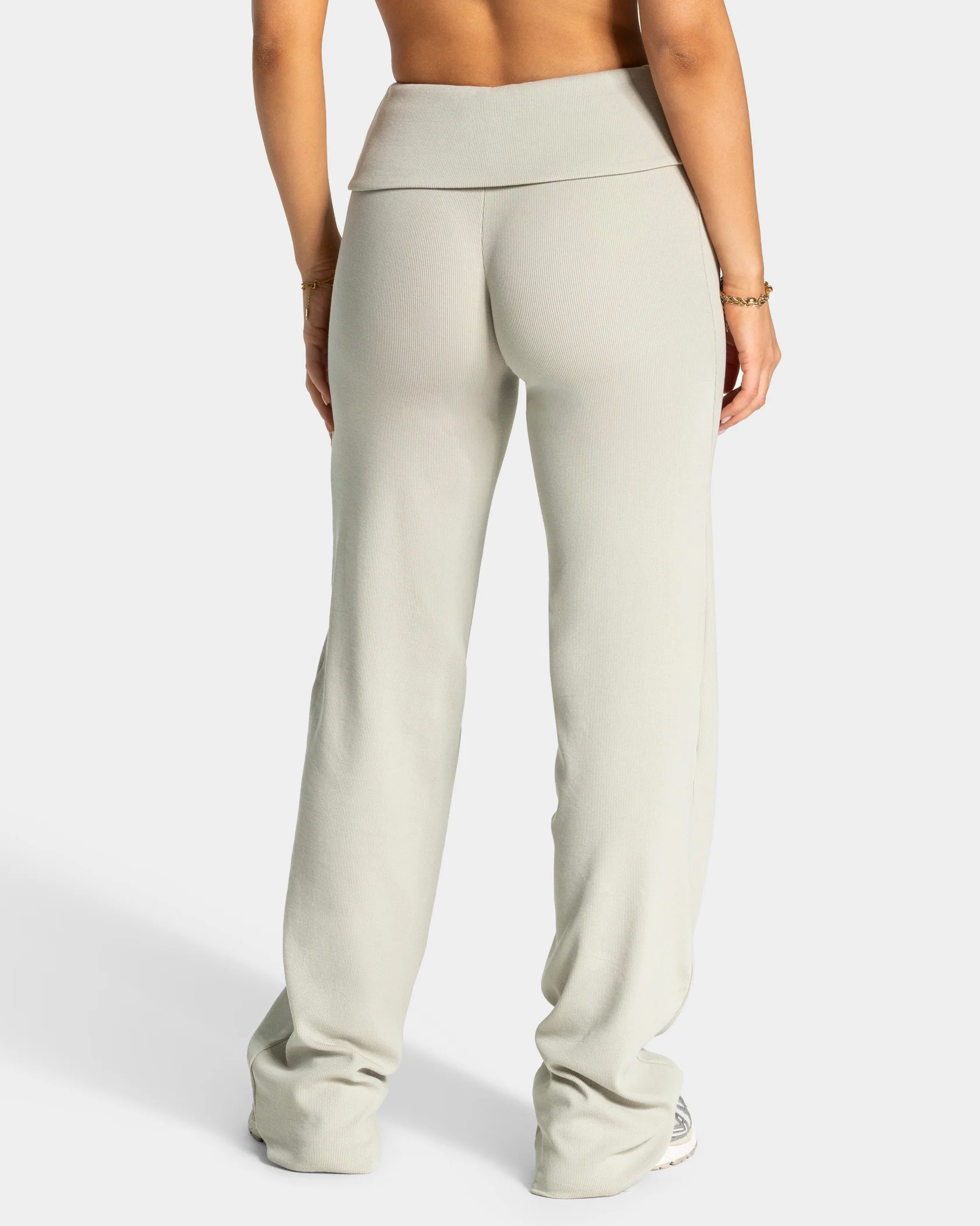 Soft Ribbed Foldover Straight Leg Pants Regular ''Pistachio'' - Image 3