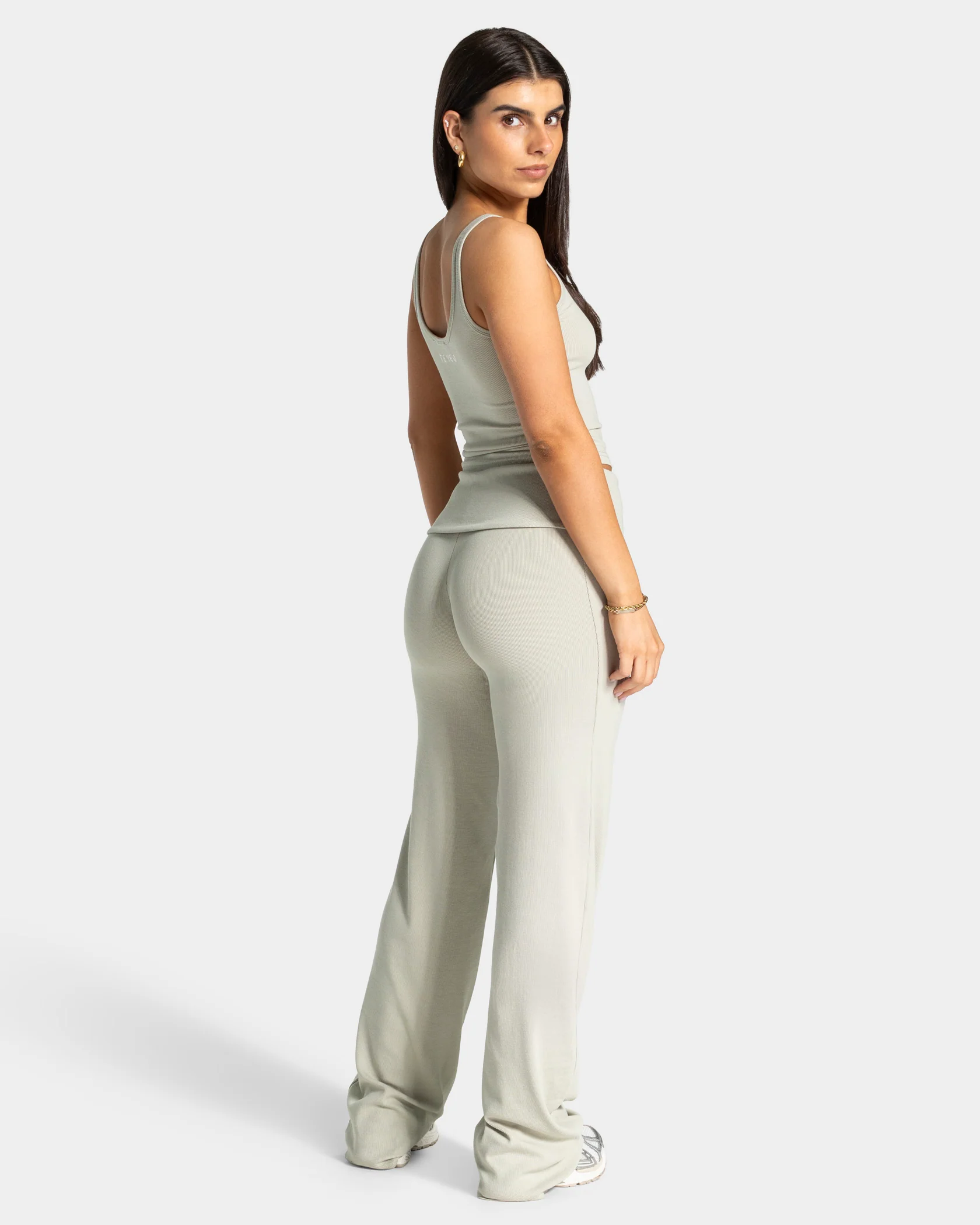 Soft Ribbed Foldover Straight Leg Pants Regular ''Pistachio'' - Image 5