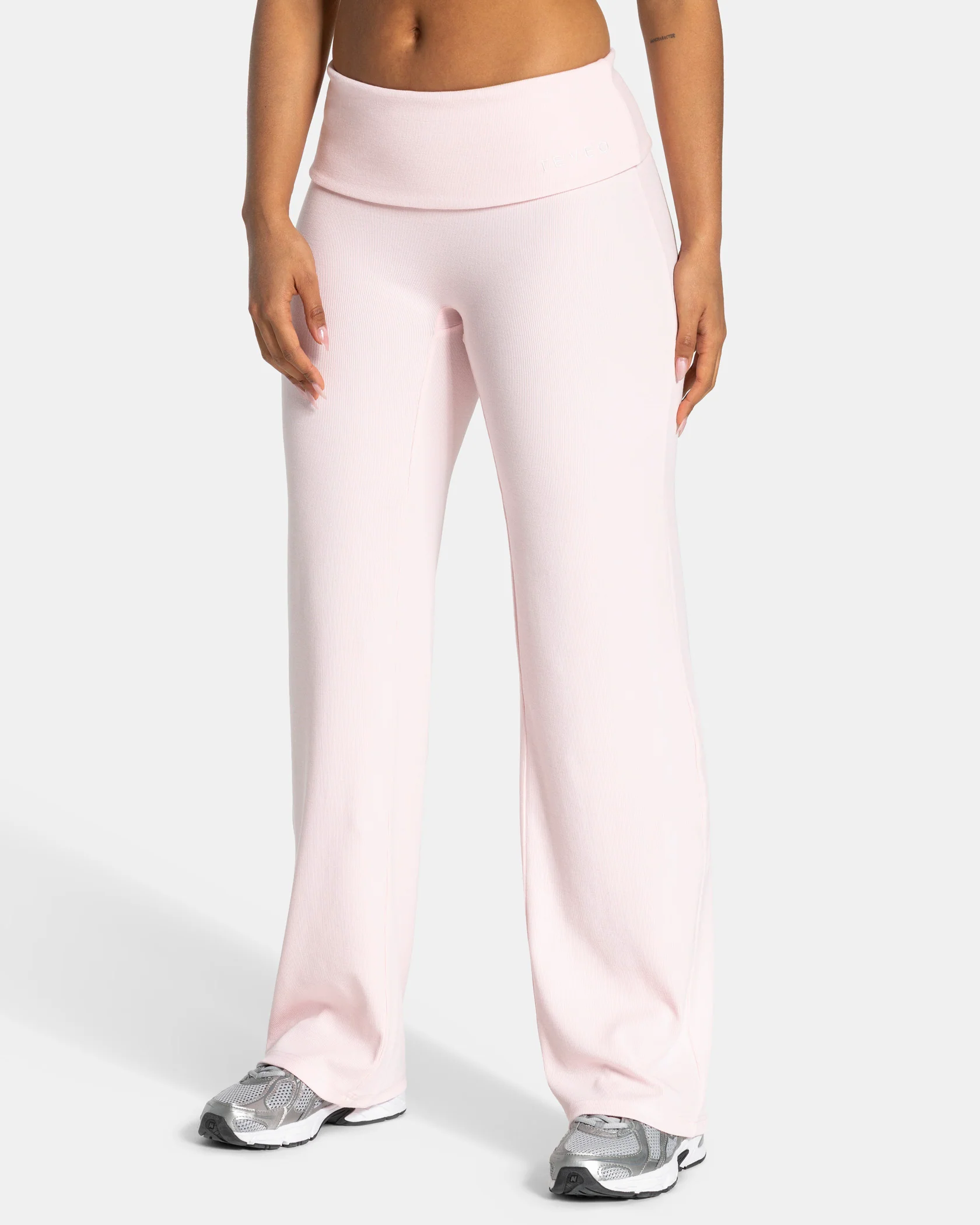 Soft Ribbed Foldover Straight Leg Pants Tall ''Blossom''