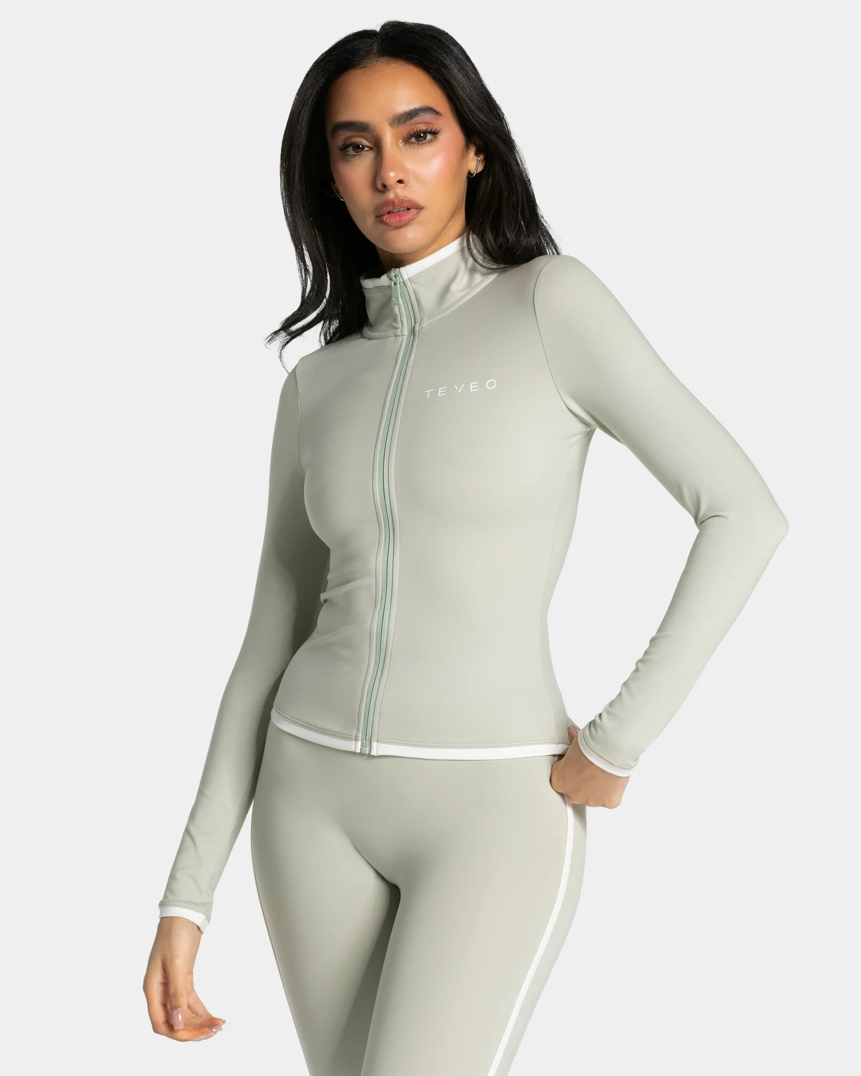 Soft Shaping Zip Jacke "Pistachio"