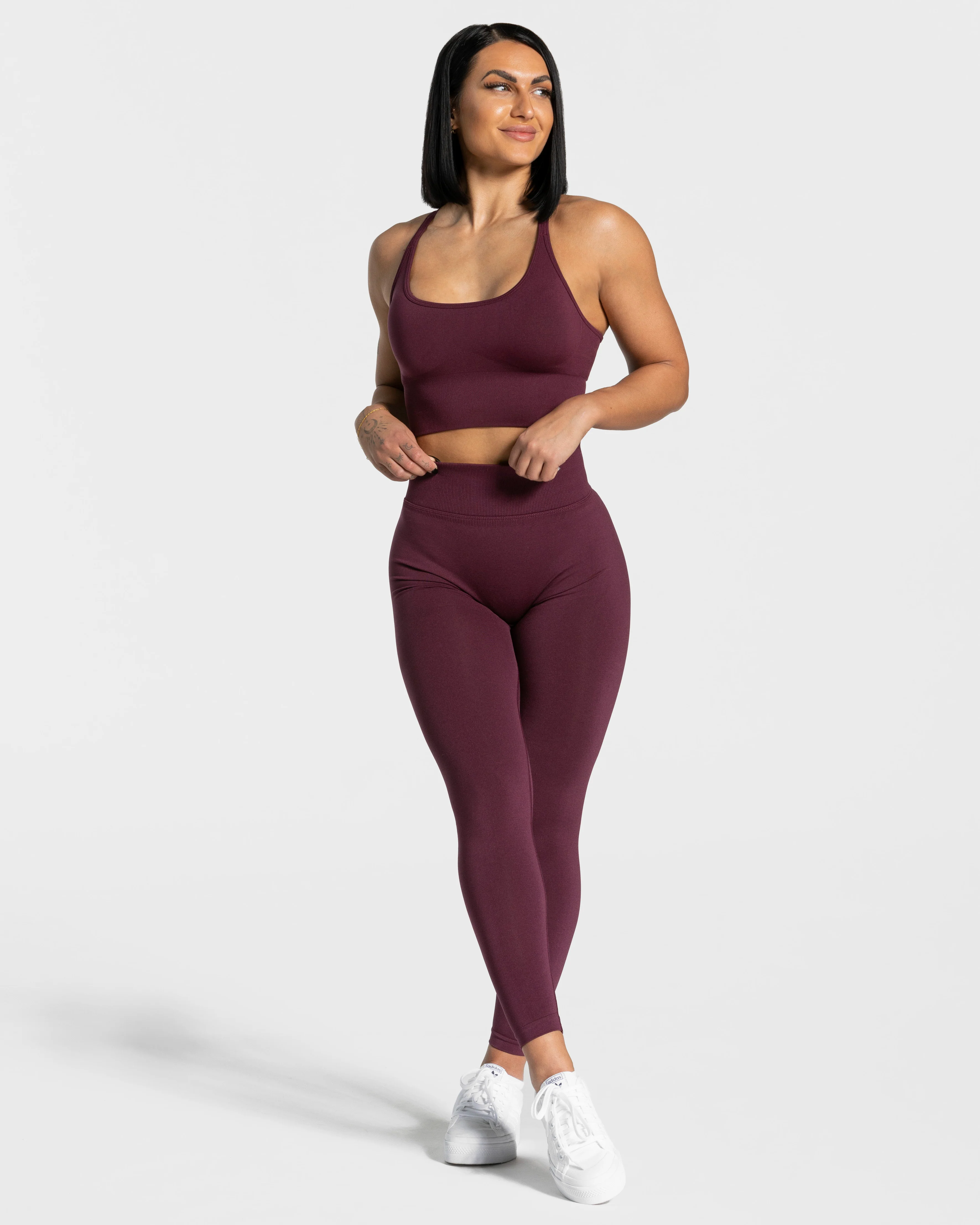 Statement Scrunch Leggings "Pflaume" - Image 3