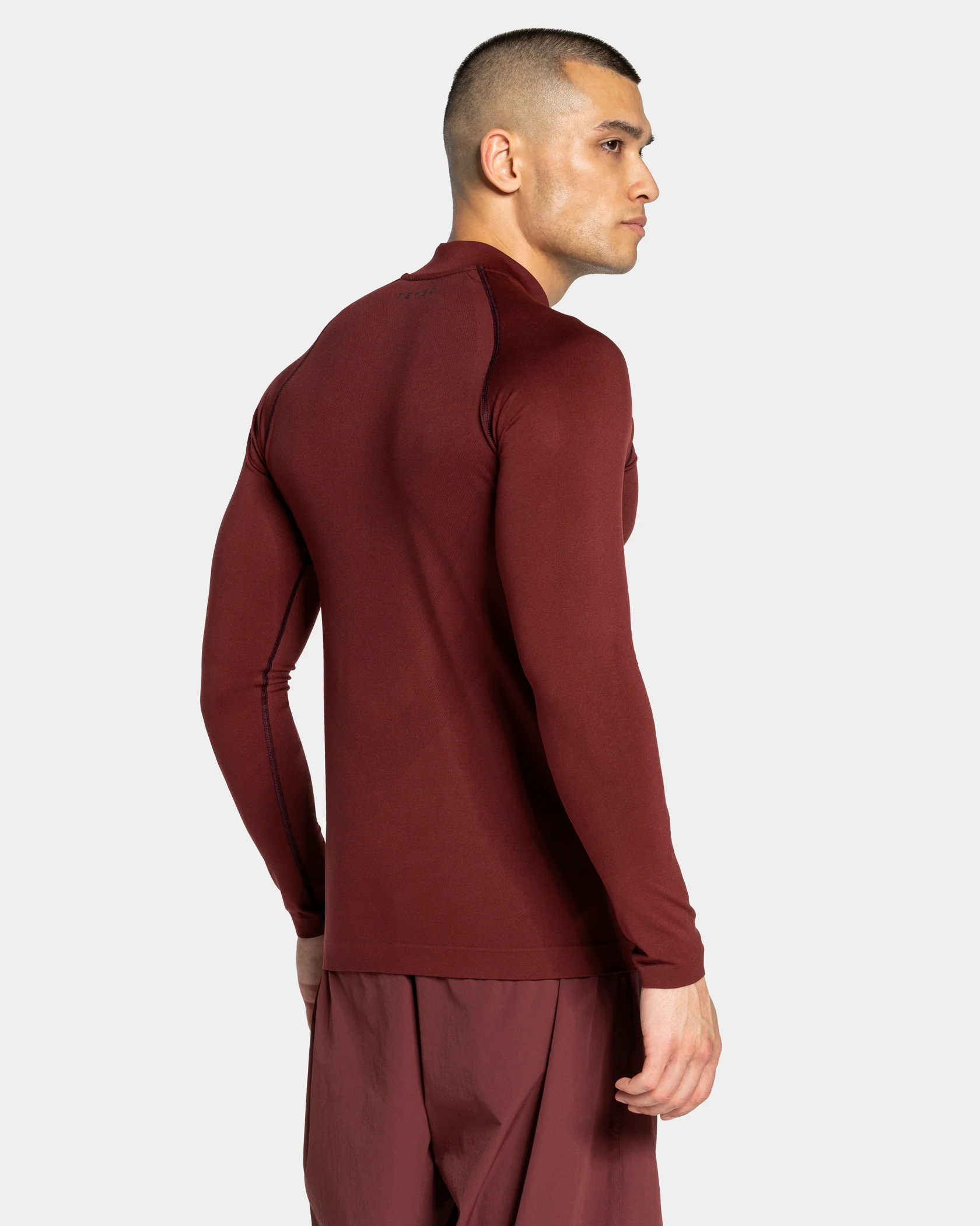 Workout Seamless Half Zip Longsleeve "Merlot" - Image 2