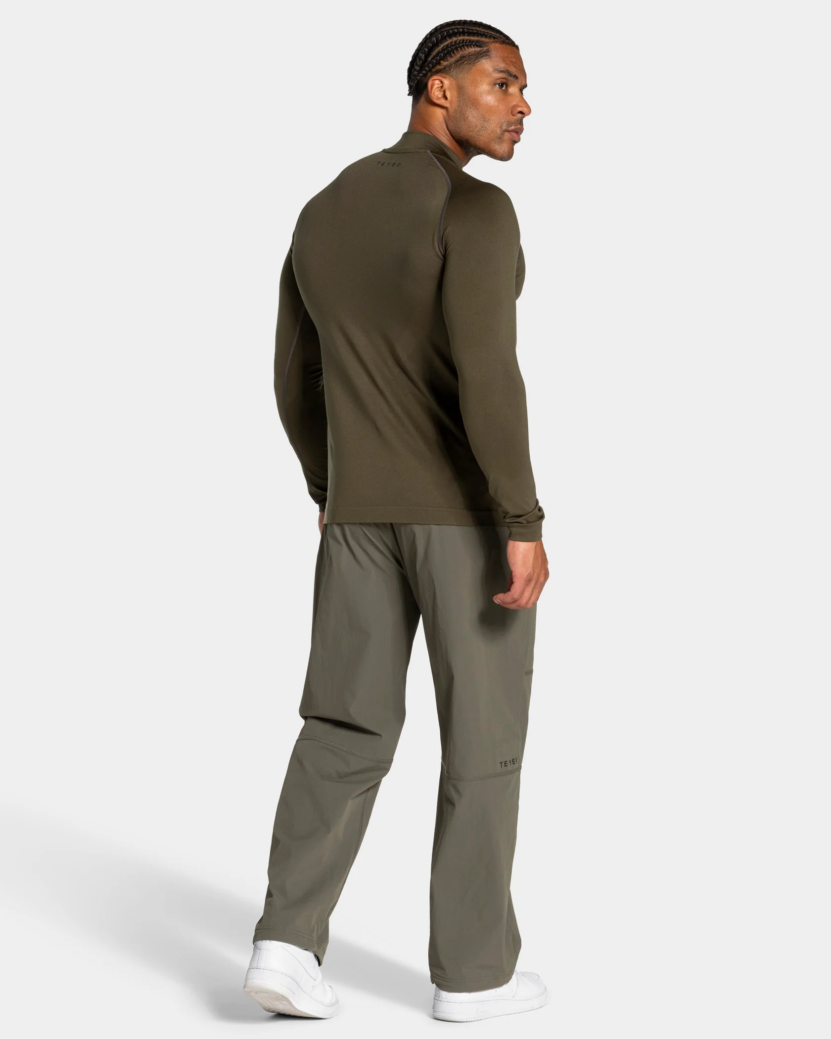 Workout Seamless Half Zip Longsleeve "Olive" - Image 5