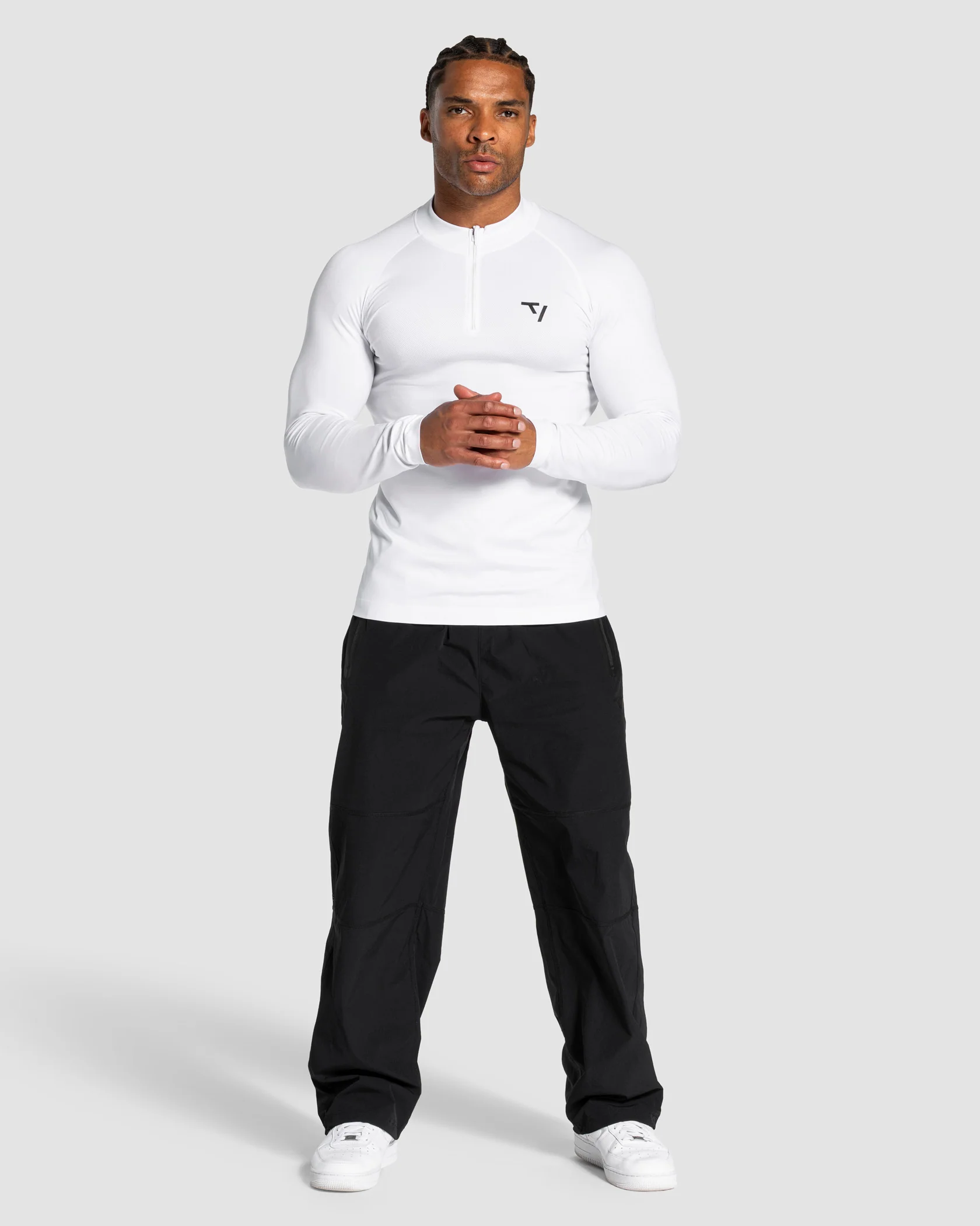 Workout Seamless Half Zip Longsleeve "Weiß" - Image 3