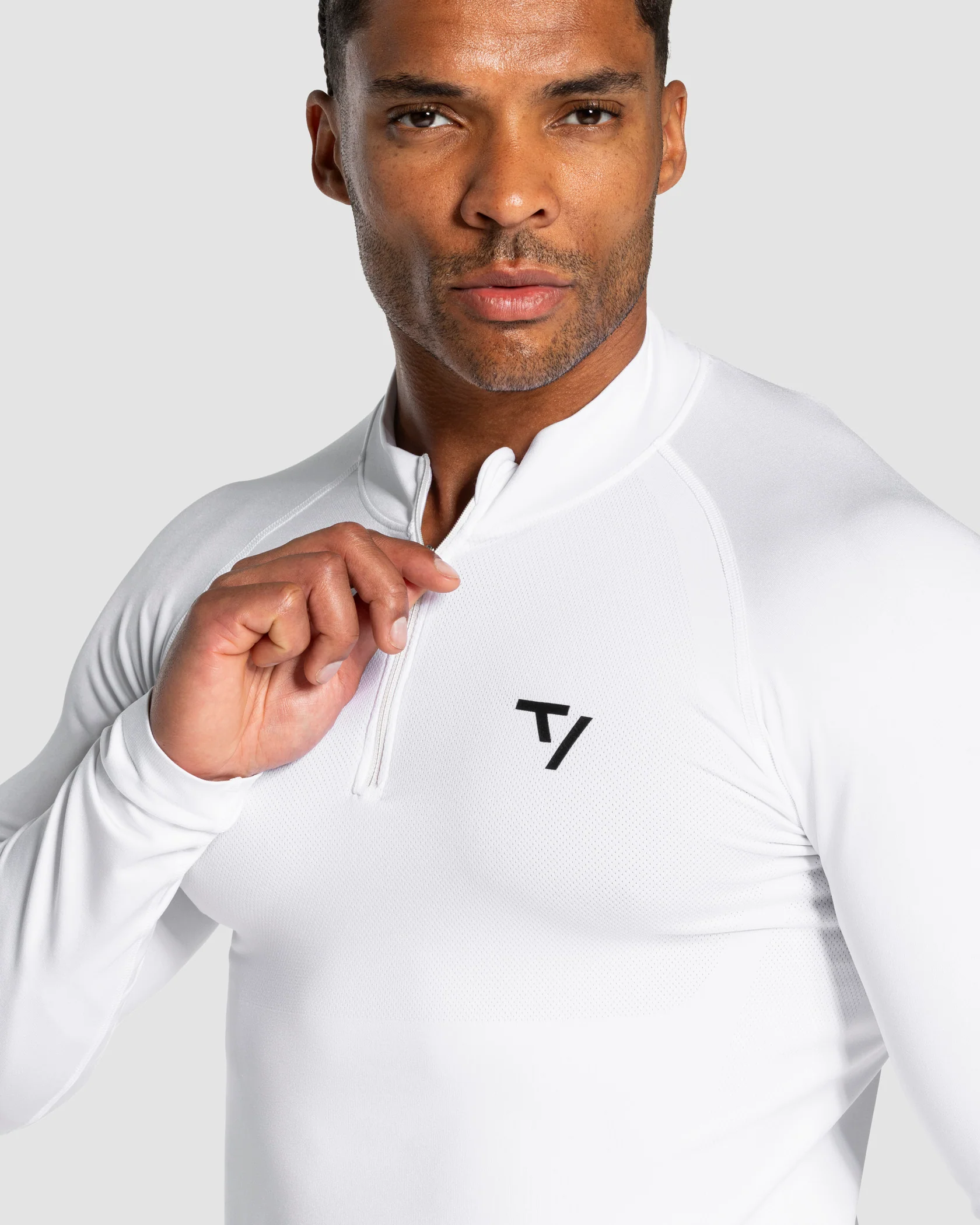 Workout Seamless Half Zip Longsleeve "Weiß" - Image 4