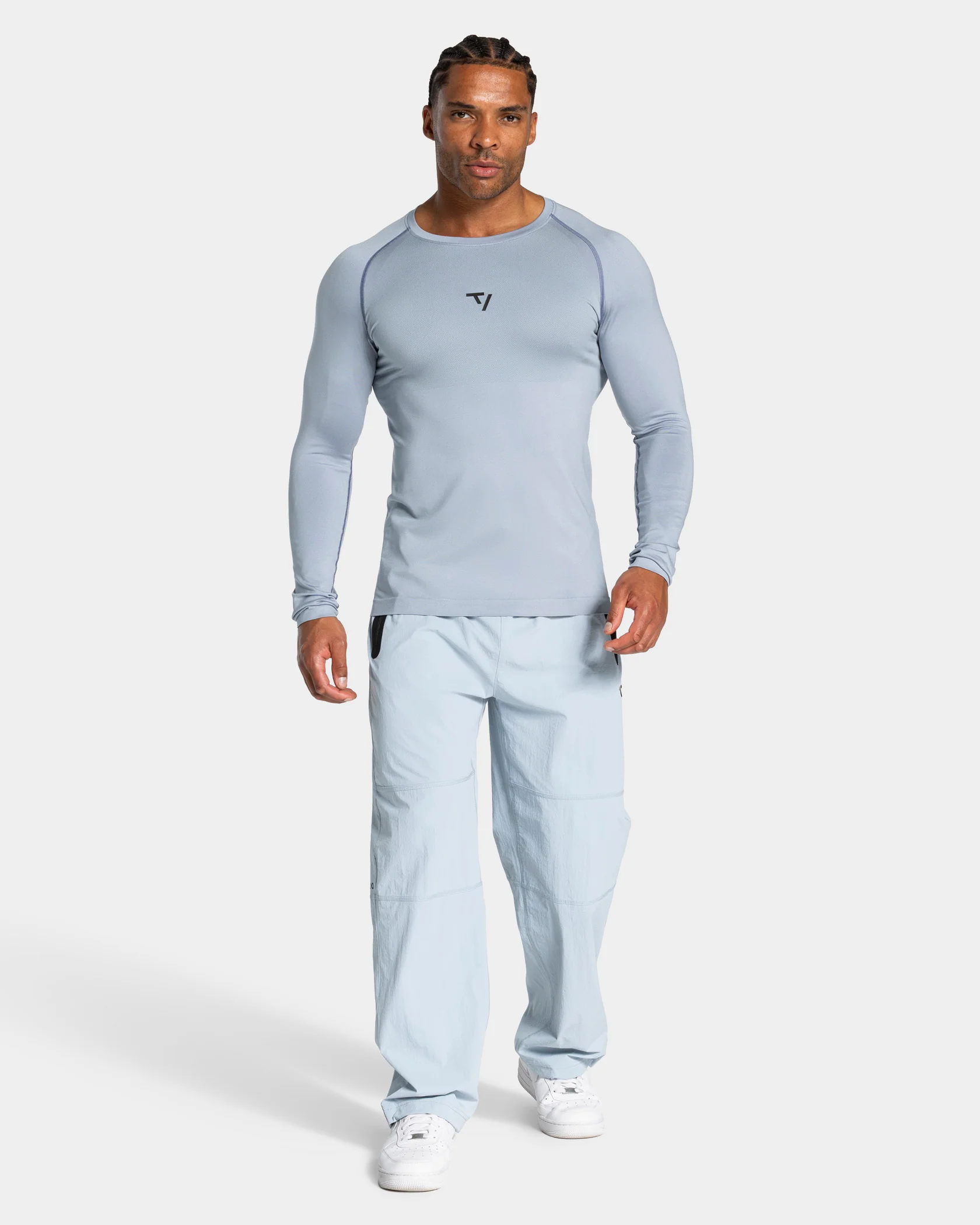 Workout Seamless Longsleeve "Stahlblau" - Image 3