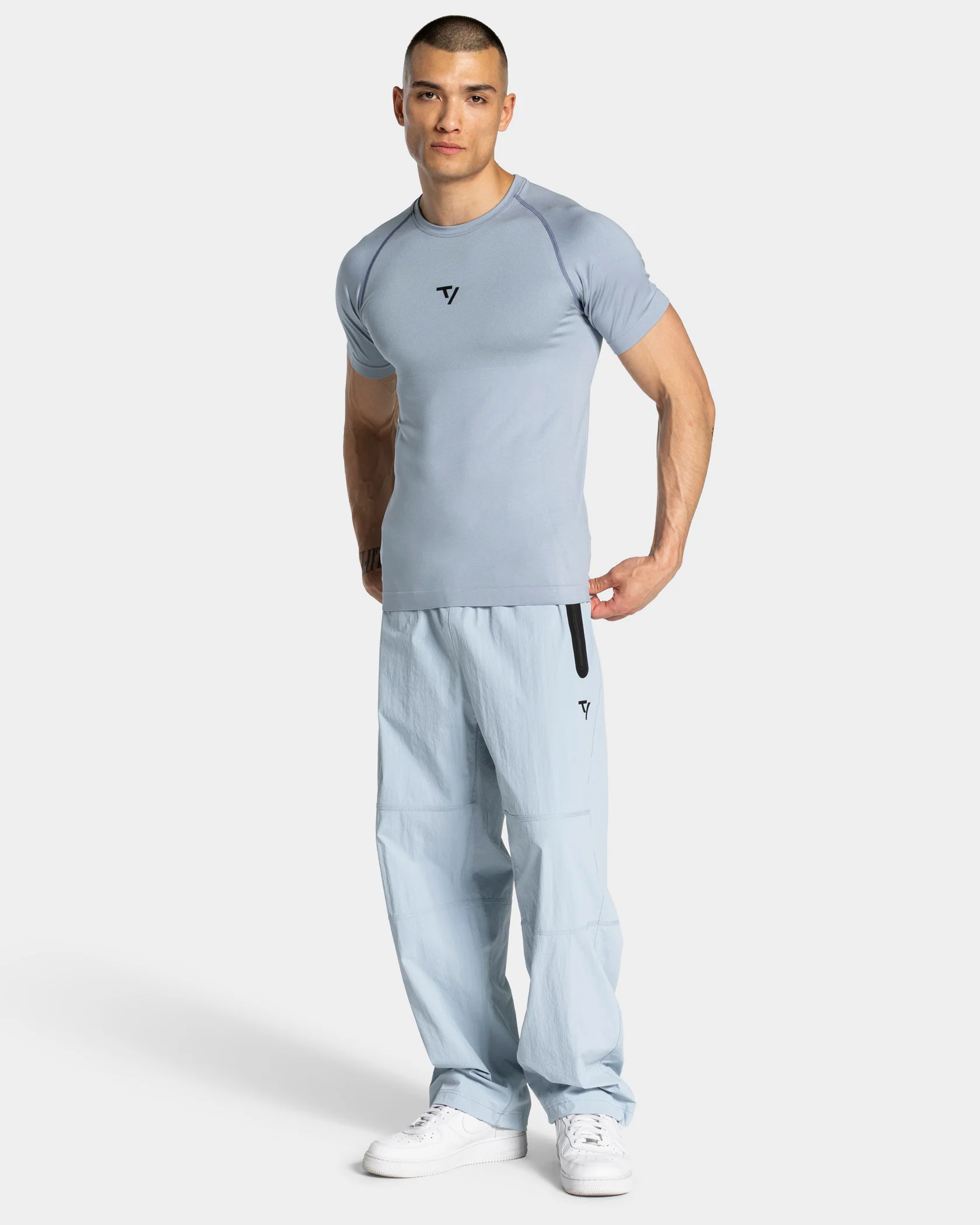 Workout Seamless T-Shirt "Stahlblau" - Image 3