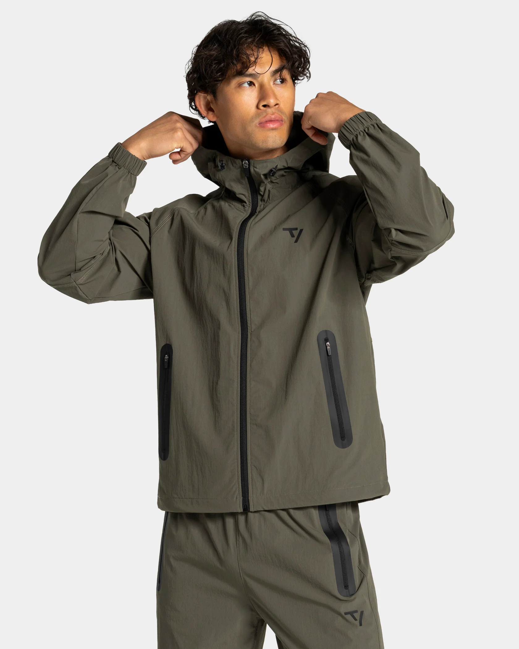 Workout Zip Jacke "Olive"